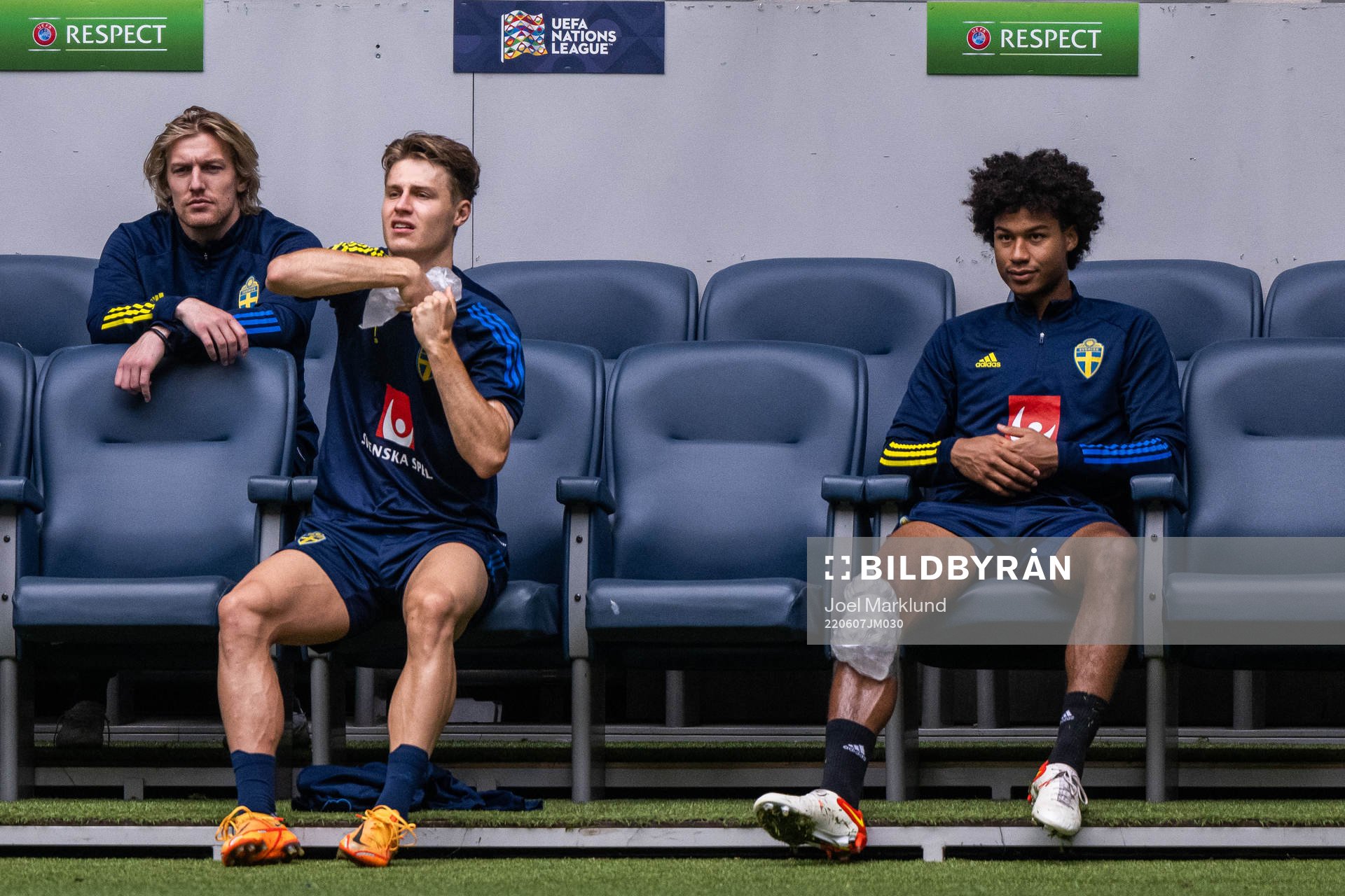 Emil Forsberg, Mattias Svanberg and Jens Cajuste of the
