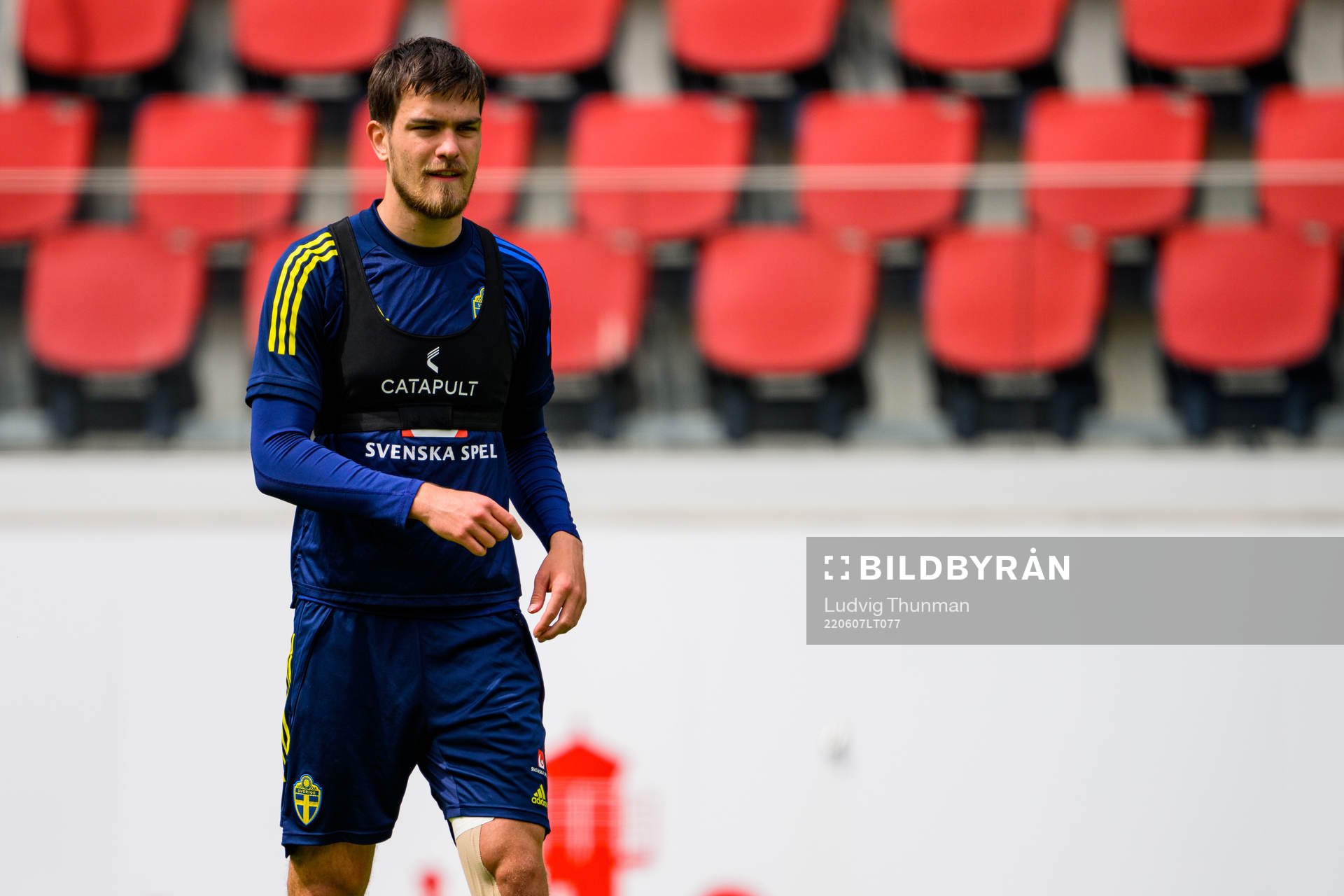 Pavle Vagic during a training session with the men's national under-21 football team of Sweden on June 7, 2022 in Helsingborg. 
