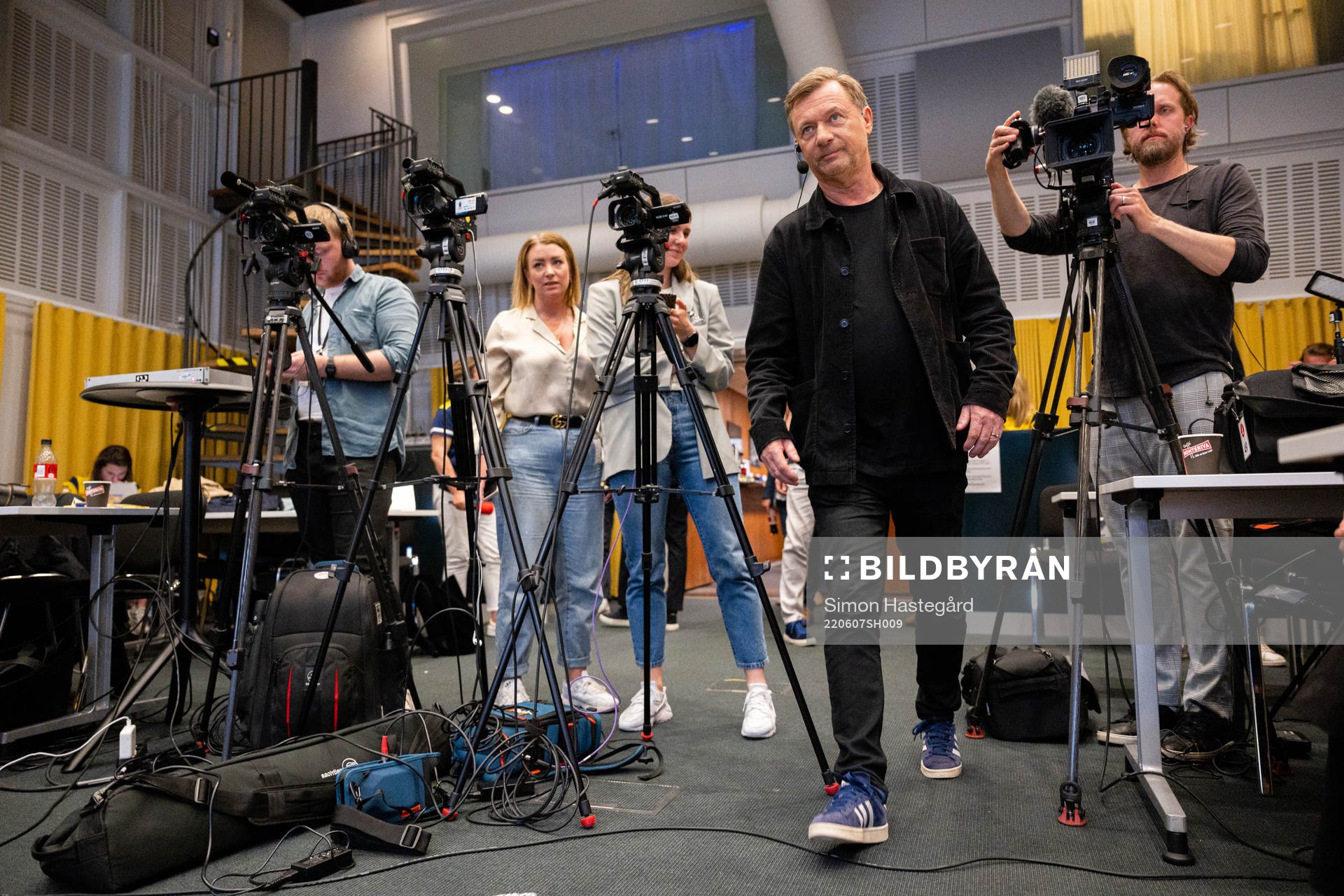Head coach Peter Gerhardsson of the Swedish women’s national football team ahead of a press conference on June 7, 2022 in Stockholm. 