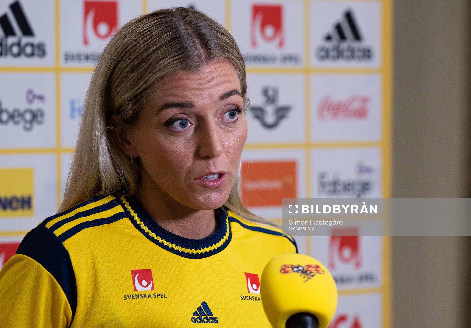 Linda Sembrant of the Swedish women’s national football team during a press conference on June 7, 2022 in Stockholm. 