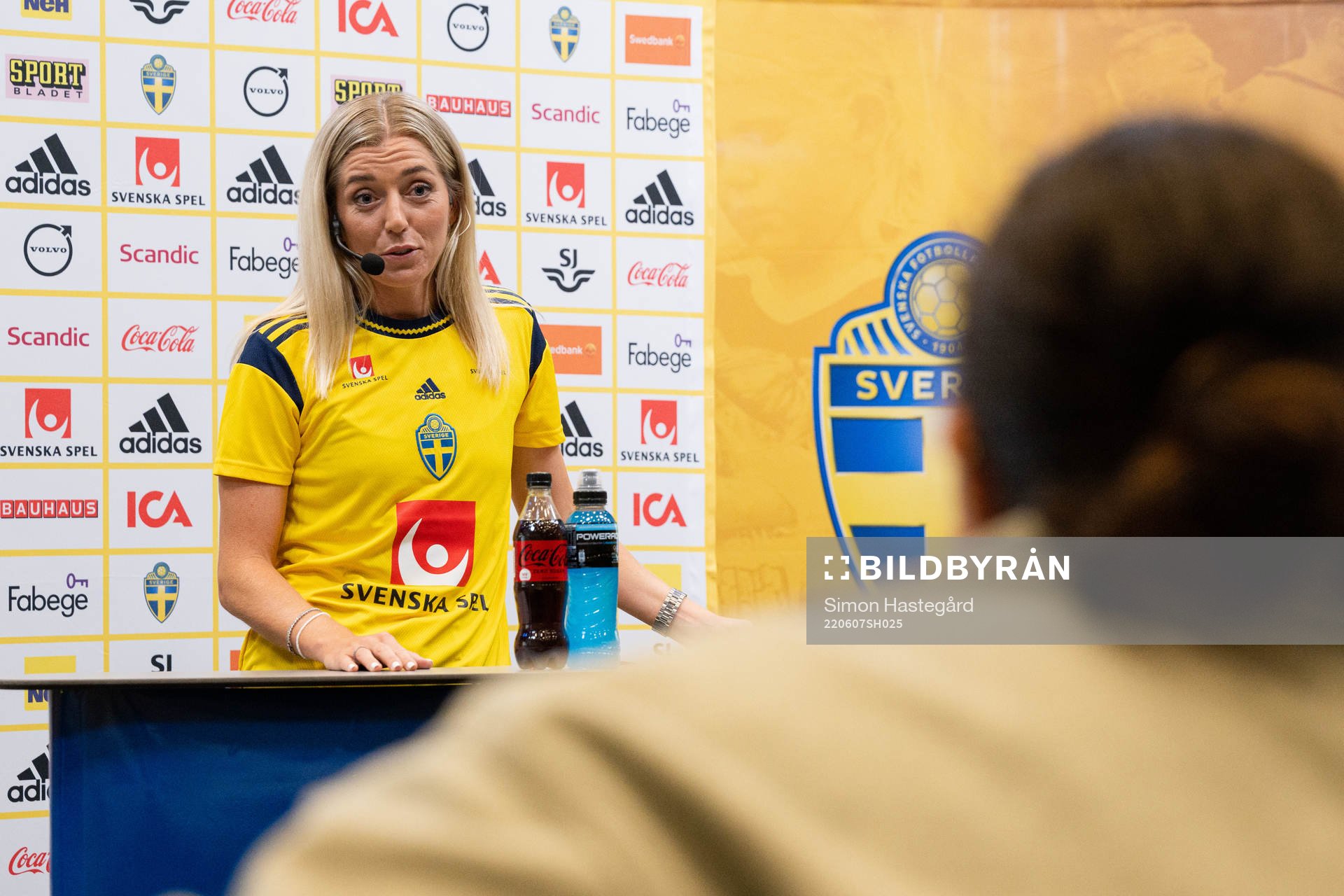 Linda Sembrant of the Swedish women’s national football team during a press conference on June 7, 2022 in Stockholm. 