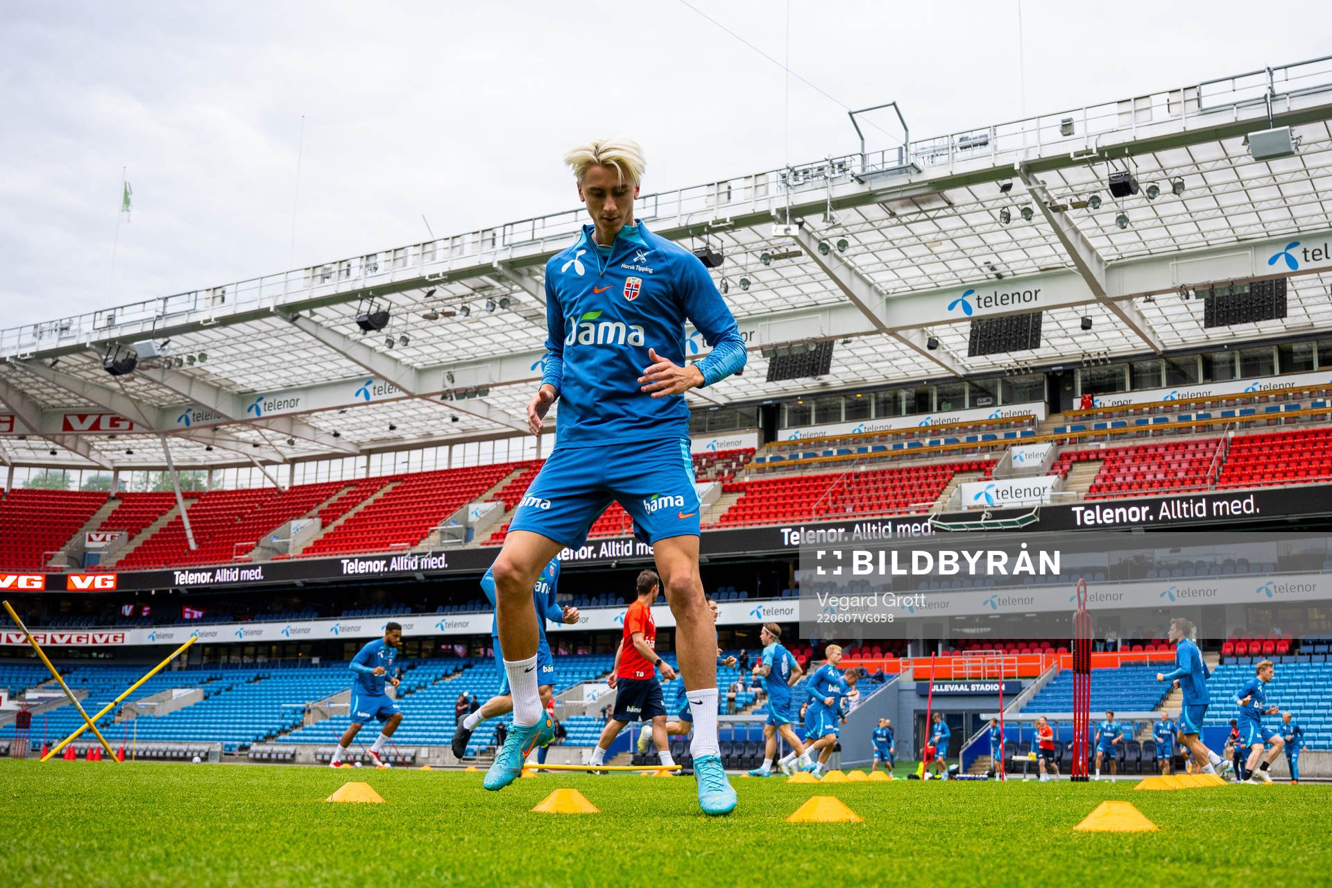 Dennis Johnsen of the Norwegian national football team during a training session on June 7, 2022 in Oslo.