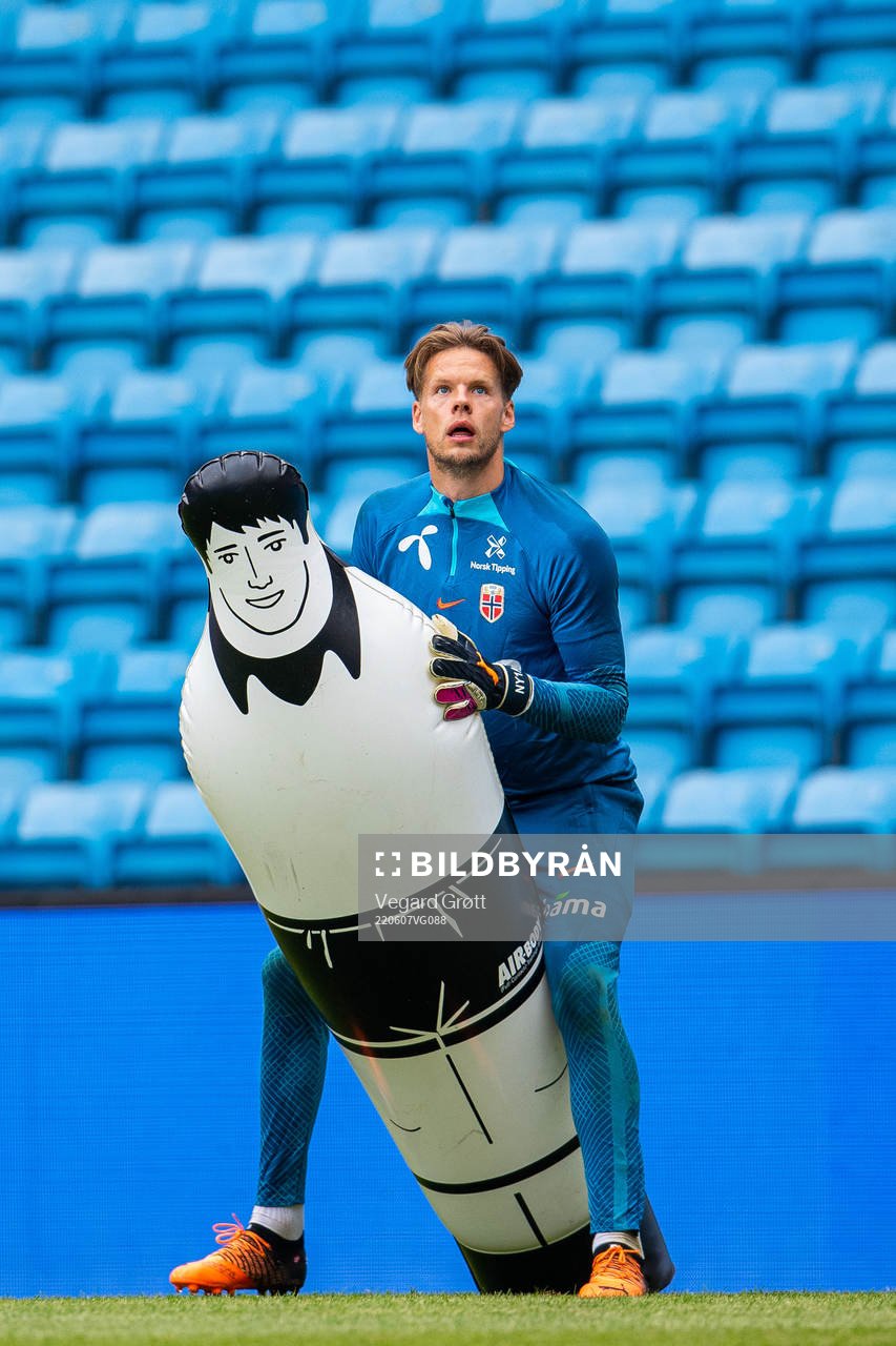 Goalkeeper Ørjan Håskjold Nyland of the Norwegian