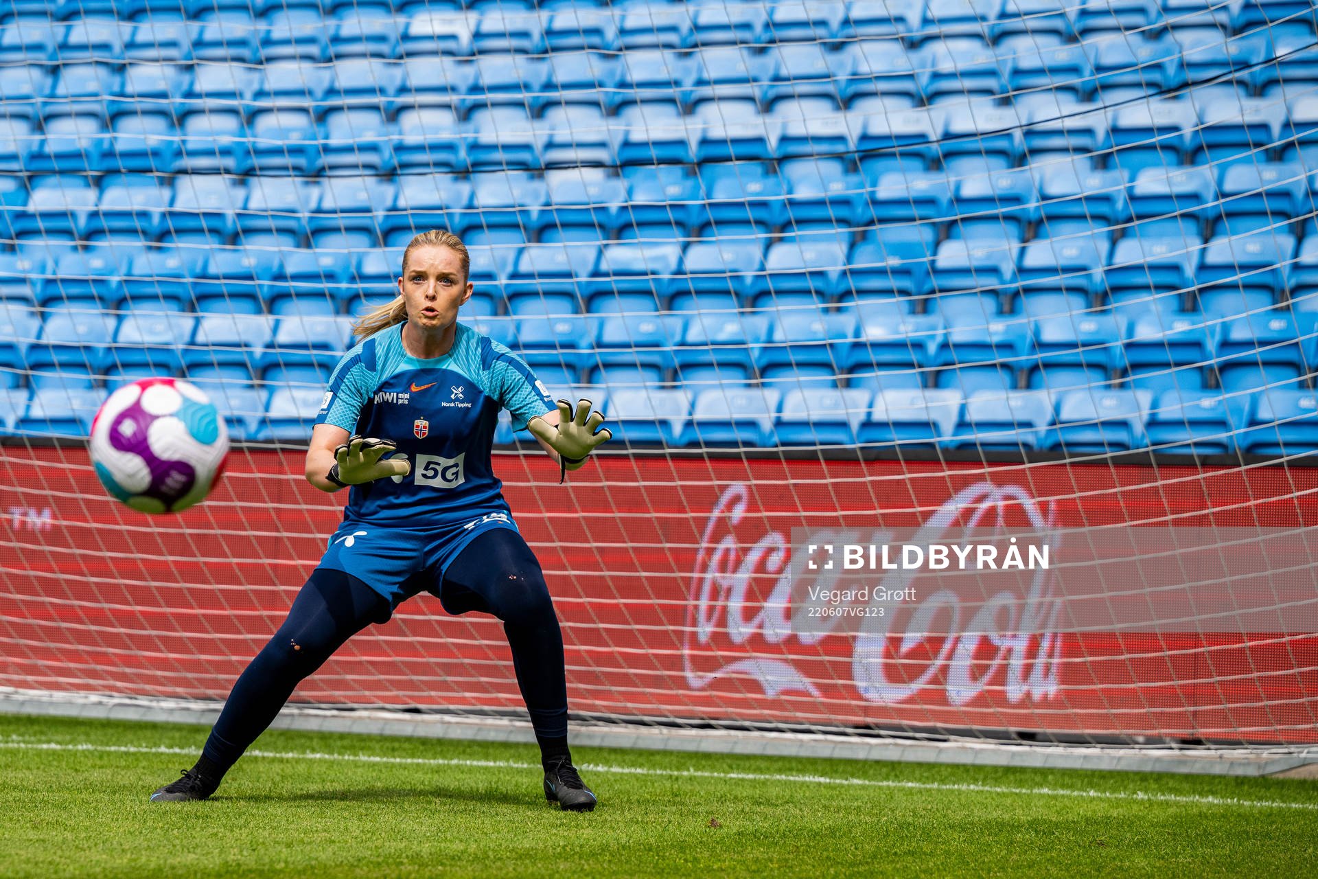 Goalkeeper Guro Pettersen of the Norwegian women's national