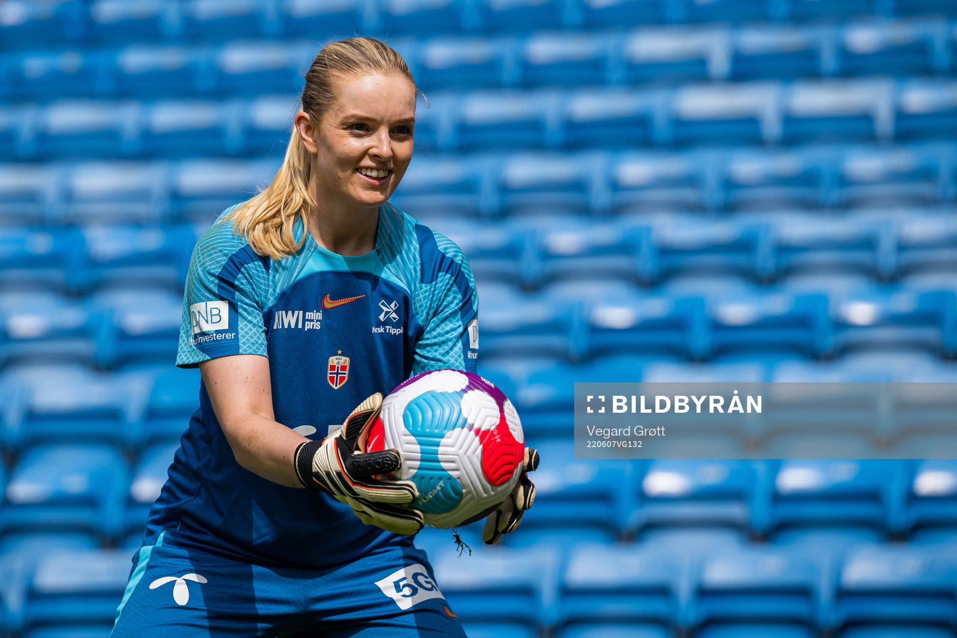 Goalkeeper Guro Pettersen of the Norwegian women's national