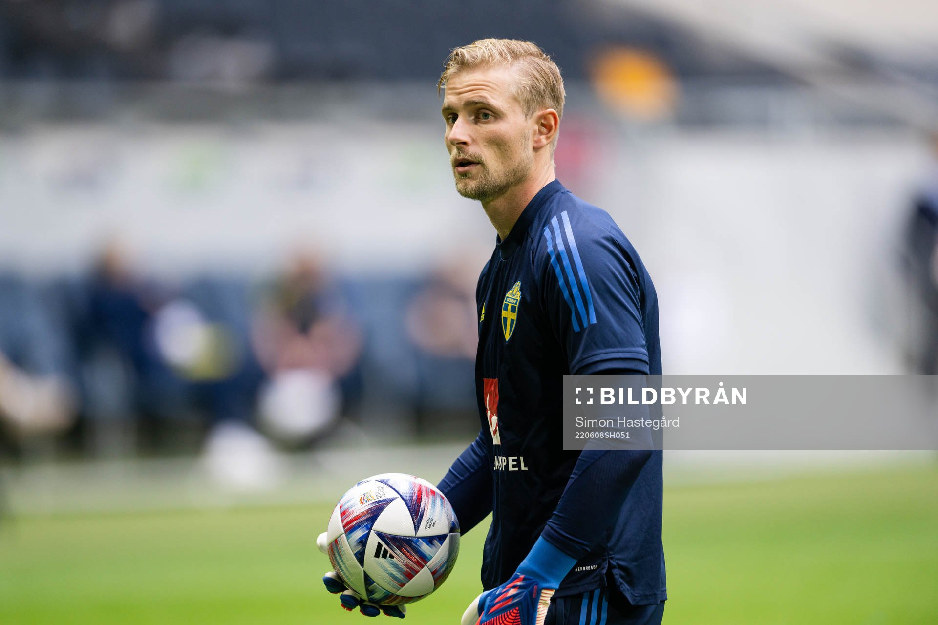 Goalkeeper Jacob Rinne of the Swedish national football team