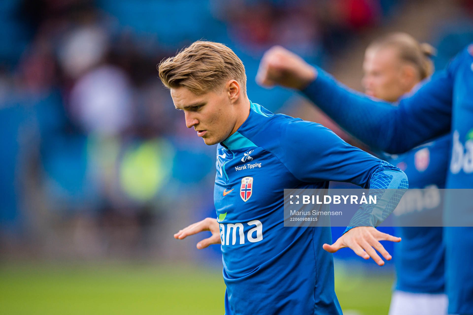 Martin Ødegaard of Norway warms up