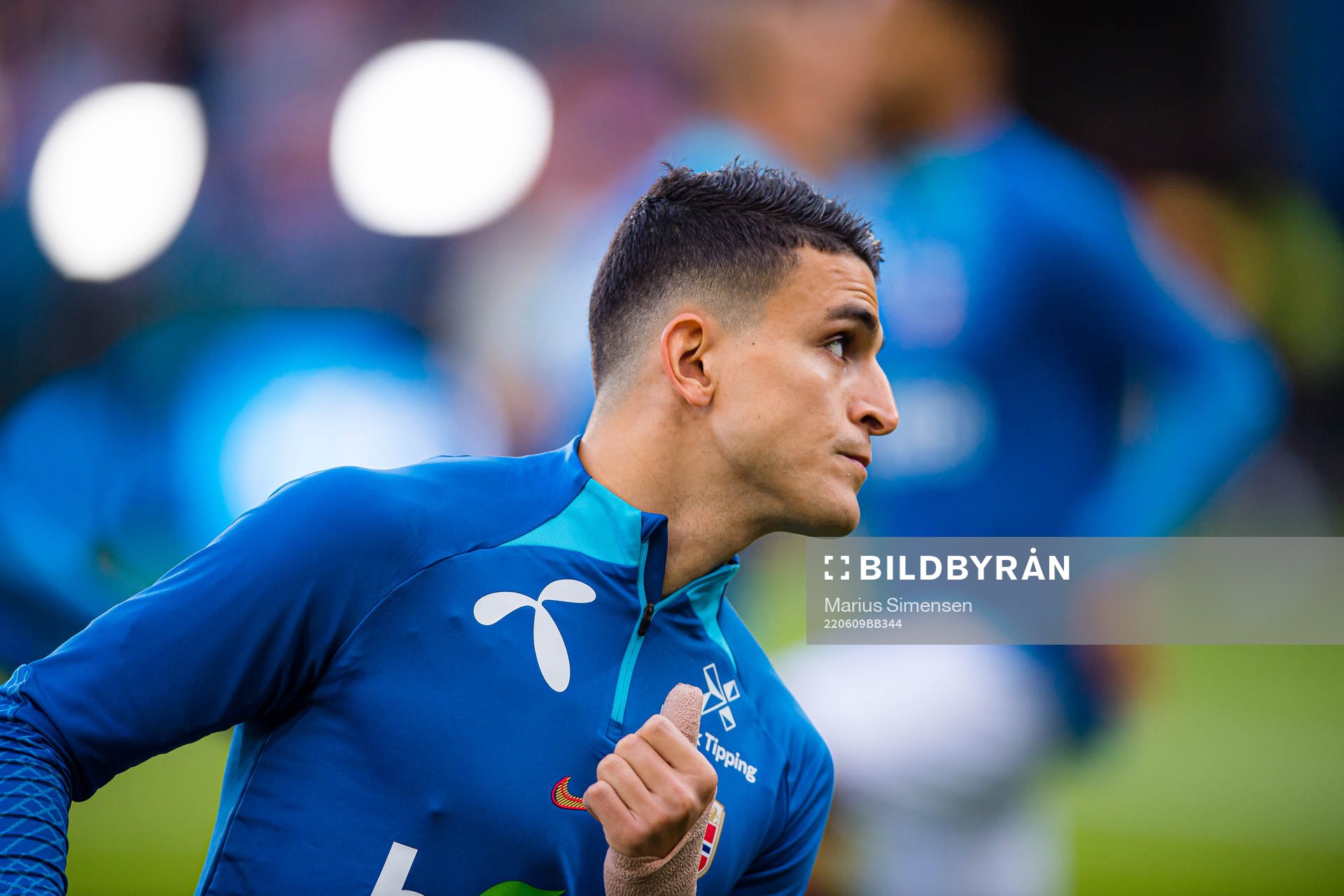 Mohamed Amine Elyounoussi of Norway warms up