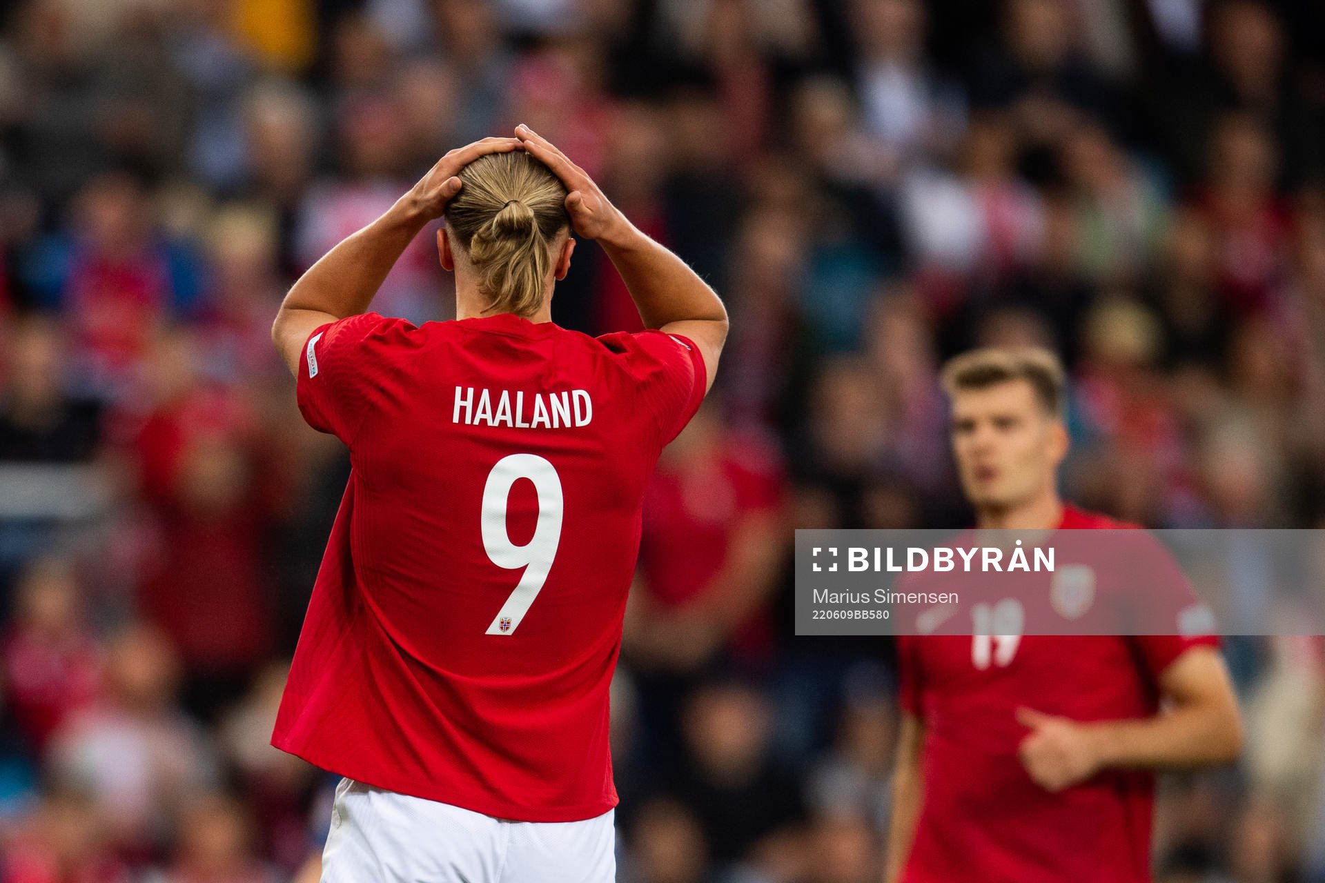 Erling Braut Haaland of Norway looks dejected