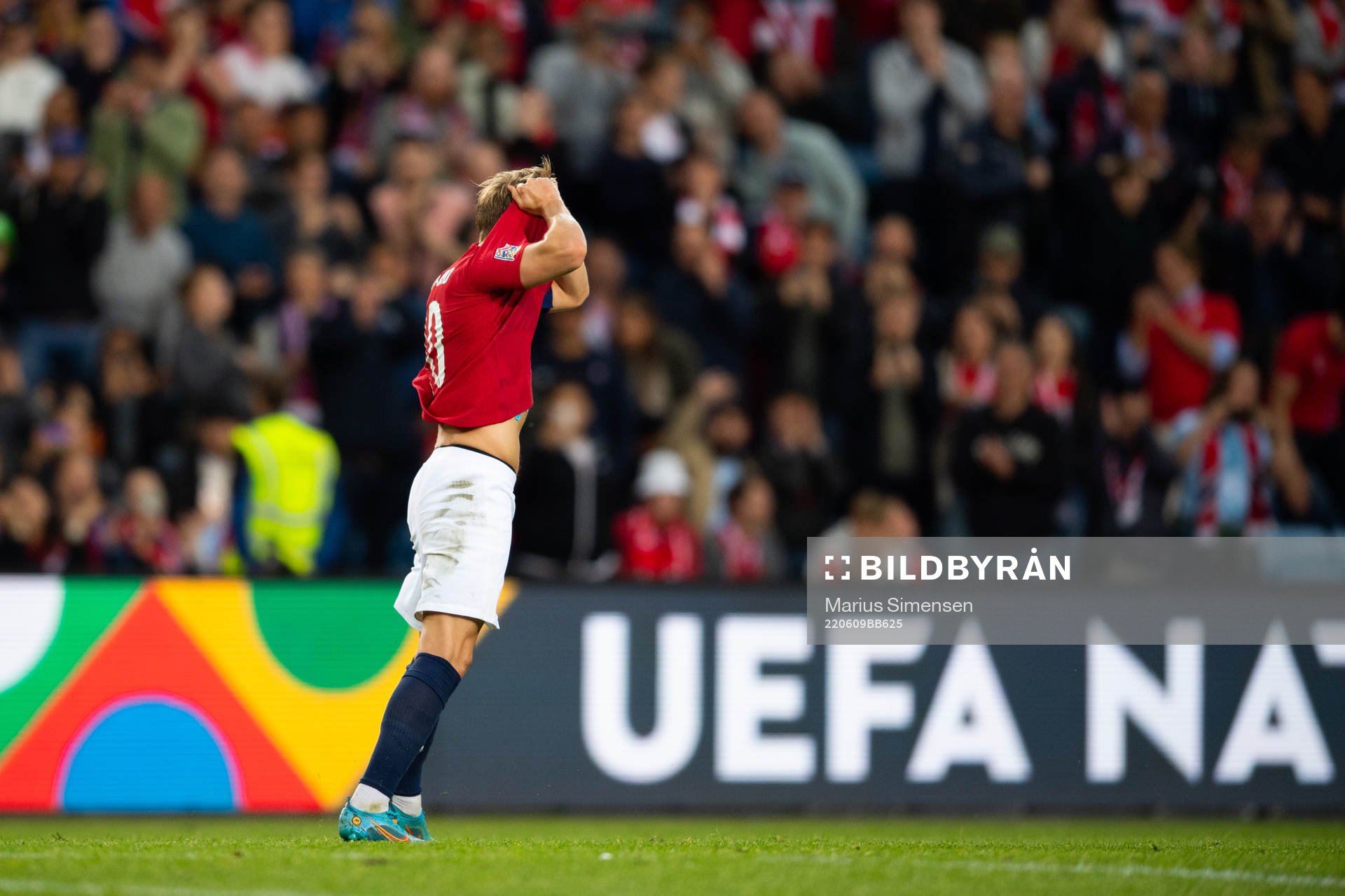 Martin Ødegaard of Norway looks dejected