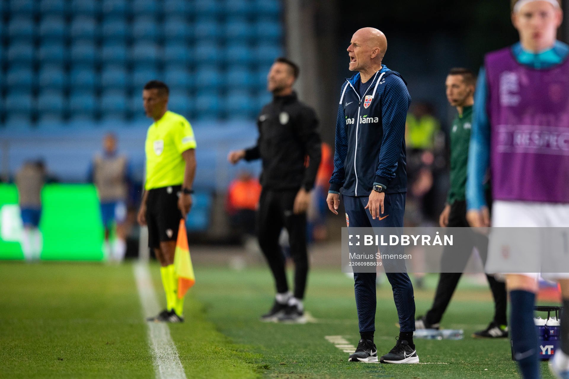Head coach Ståle Solbakken of Norway during the Nations League football match between Norway and Slovenia on June 9, 2022 in Oslo. 