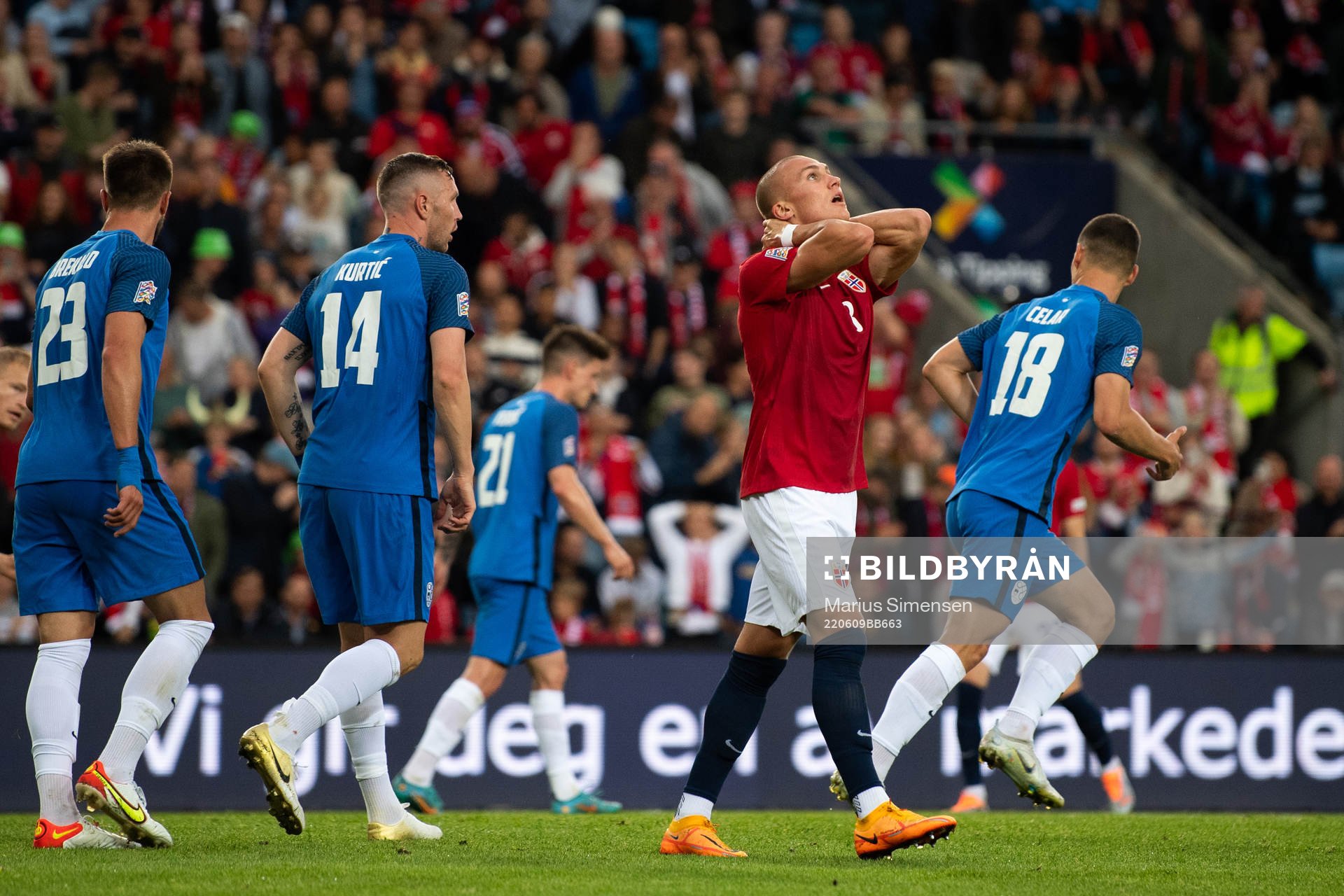 Leo Skiri Østigård of Norway looks dejected