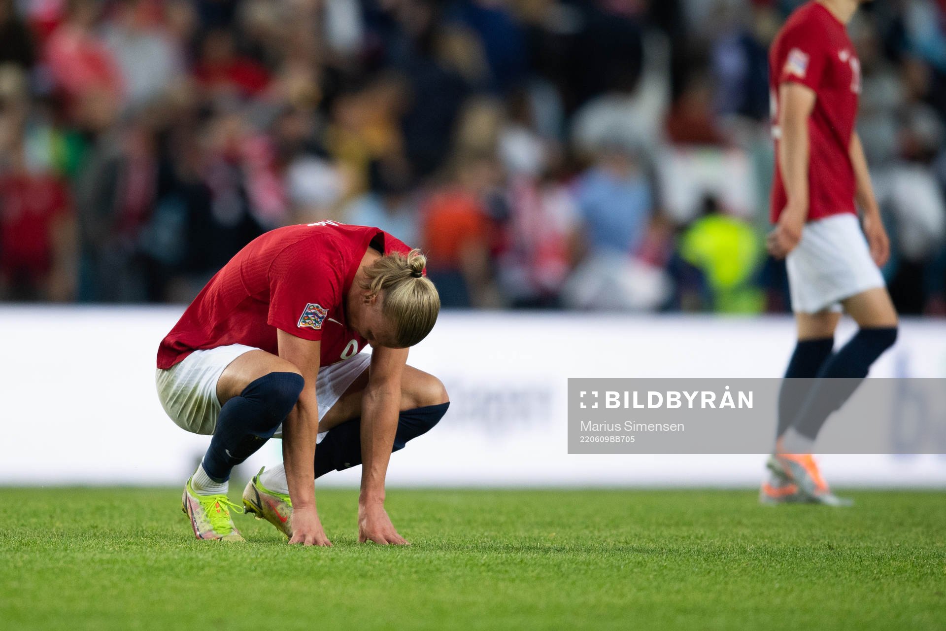 Erling Braut Haaland of Norway looks dejected
