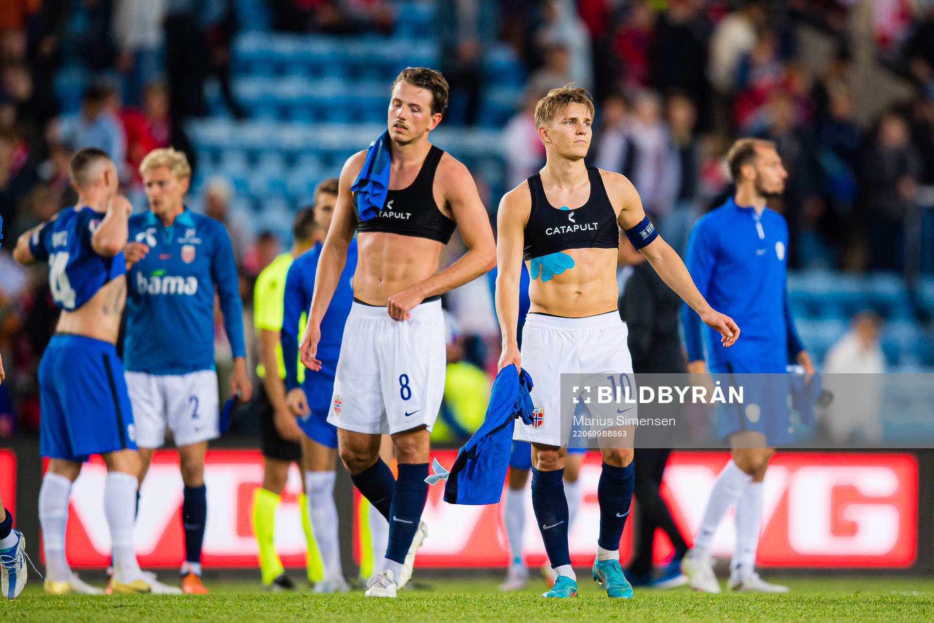 Sander Gard Bolin Berge and Martin Ødegaard of Norway