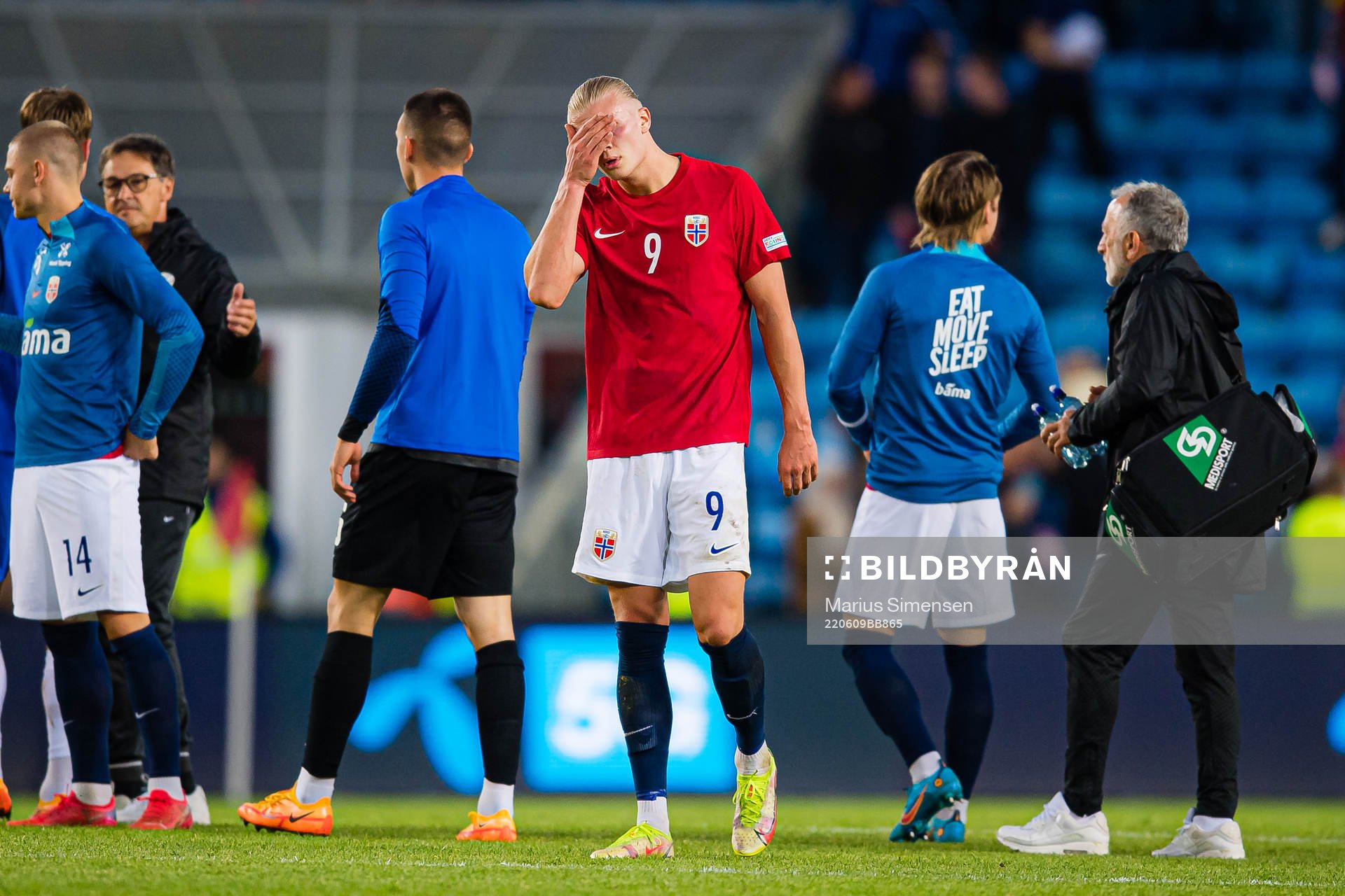 Erling Braut Haaland of Norway looks dejected