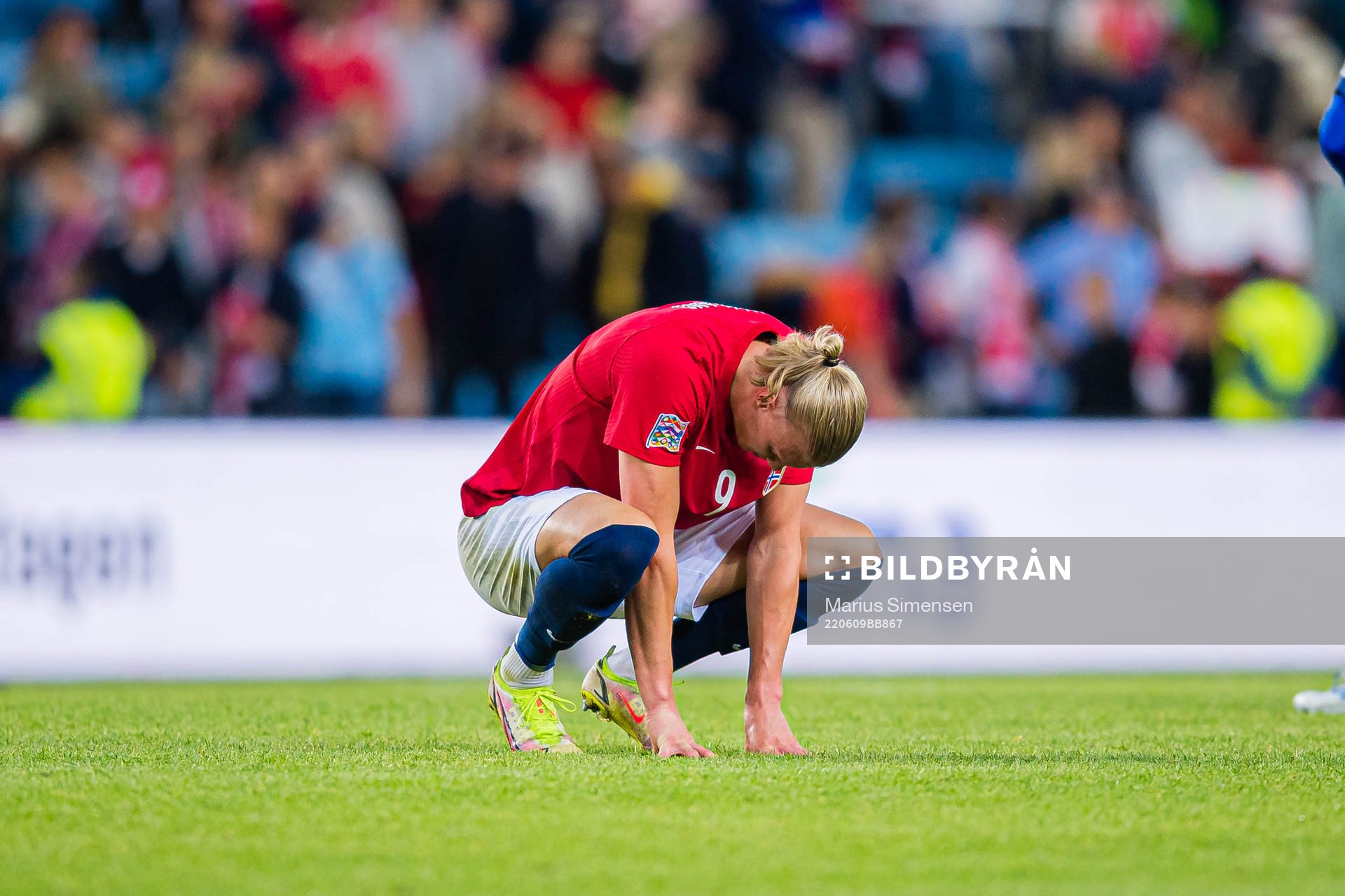 Erling Braut Haaland of Norway looks dejected
