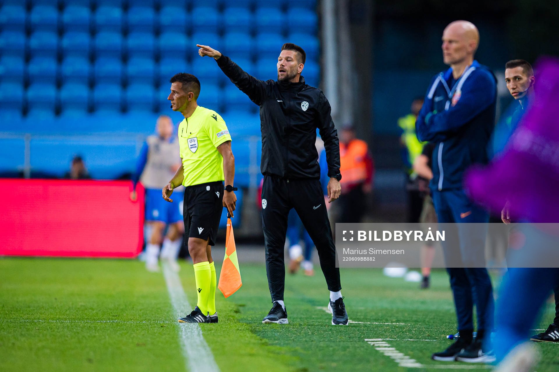 Matjaz Kek, head coach of the Slovenia national football team, during the Nations League football match between Norway and Slovenia on June 9, 2022 in Oslo.