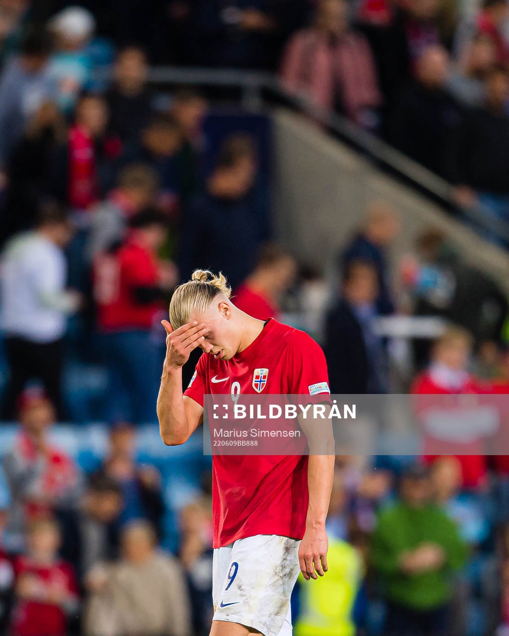 Erling Braut Haaland of Norway looks dejected