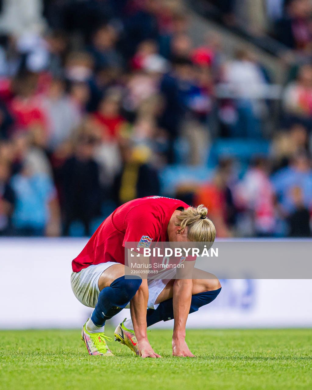 Erling Braut Haaland of Norway looks dejected