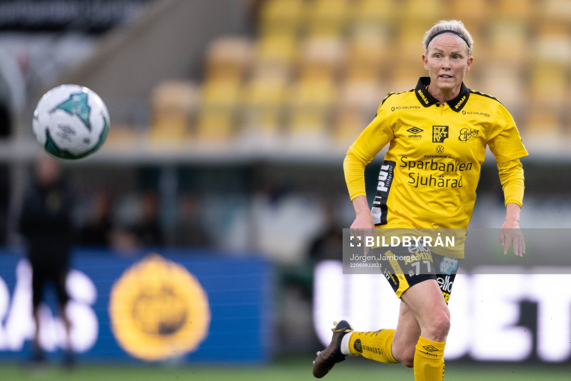 Elfsborgs Sara Jardving under fotbollsmatchen i DM - Cupen mellan Elfsborg och IFK Örby den 9 juni 2022 i Borås. 