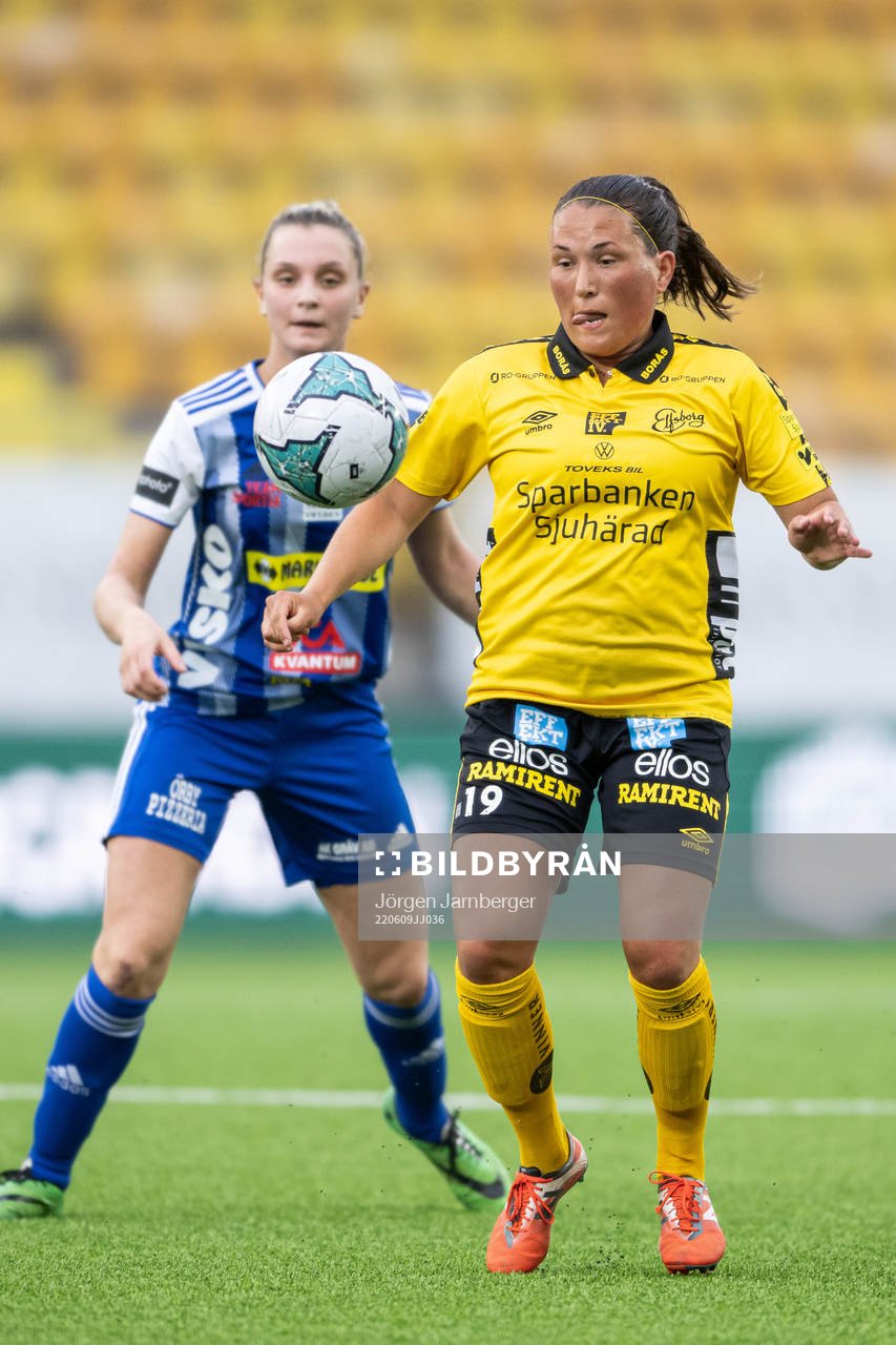 Elfsborgs Johanna Kalinski Köhlqust under fotbollsmatchen i DM - Cupen mellan Elfsborg och IFK Örby den 9 juni 2022 i Borås. 