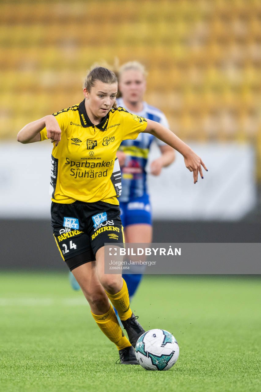 Elfsborgs Ida Backlund under fotbollsmatchen i DM - Cupen mellan Elfsborg och IFK Örby den 9 juni 2022 i Borås. 