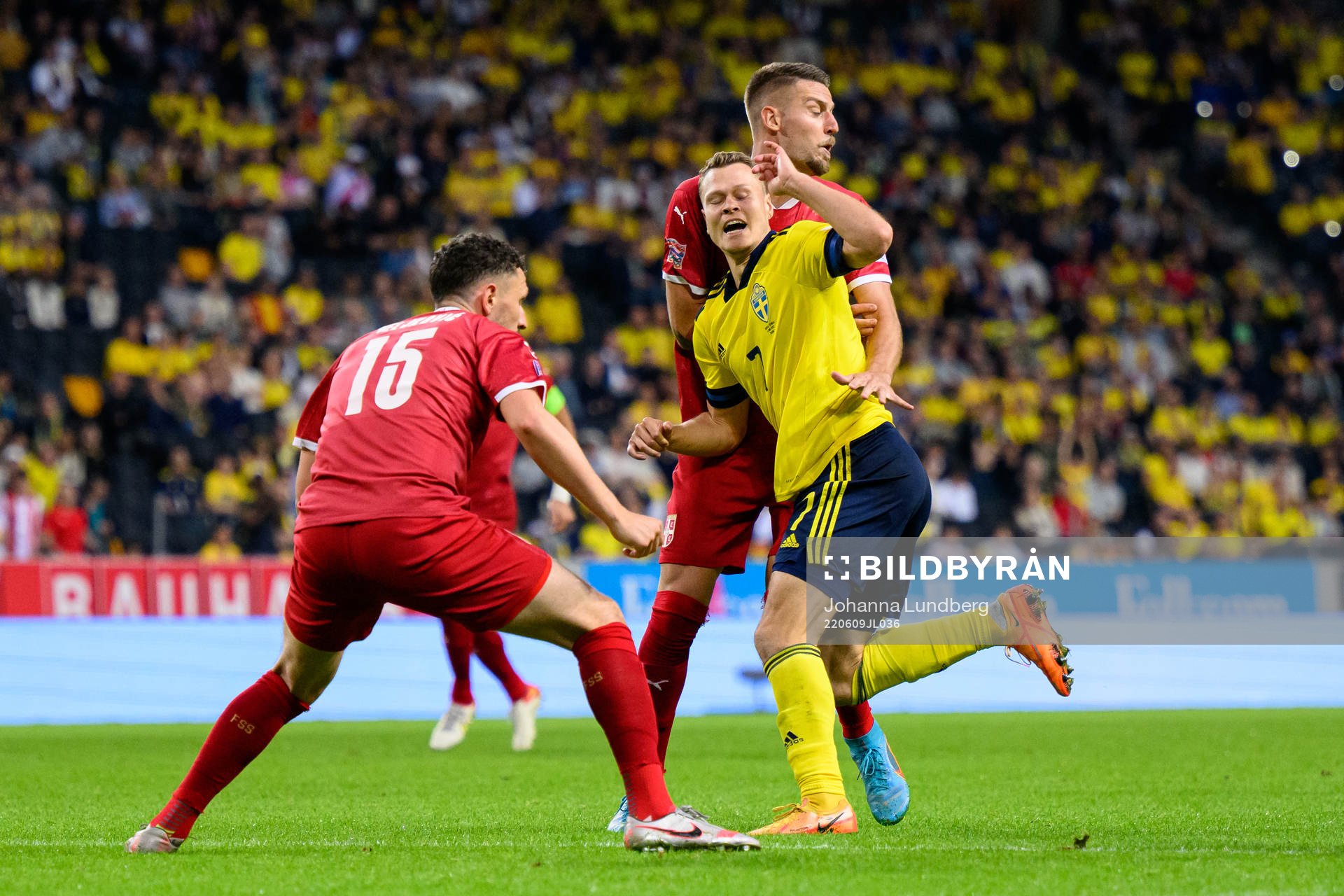 Viktor Claesson of Sweden and Sergej Milinkovic-Savic of