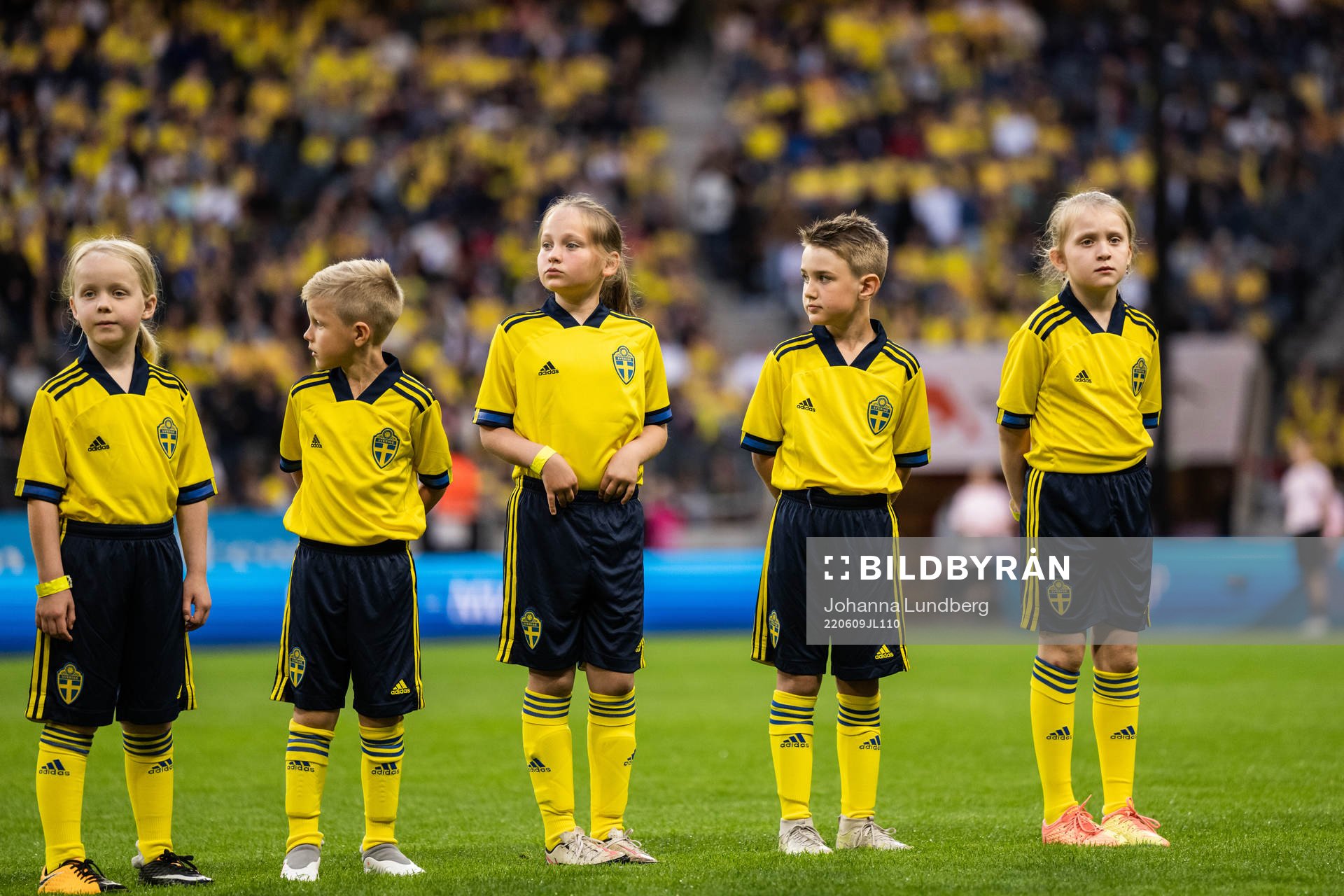 Mascots ahead of the Nations League football match between Sweden and Serbia on June 9, 2022 in Stockholm. 