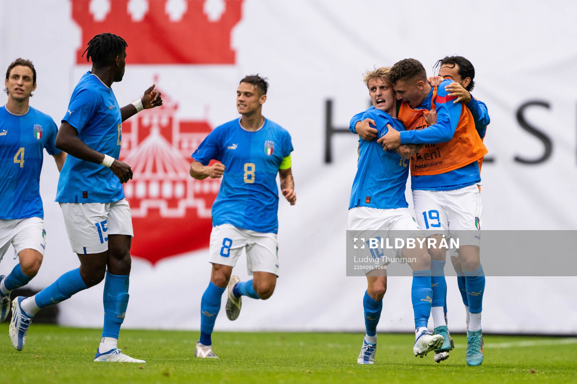 Nicolo Rovella of Italy celebrate with Sebastiano Esposito