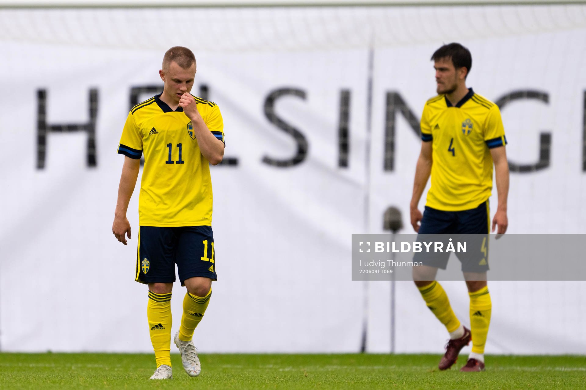 Isak Jansson and Pavle Vagic of Sweden look dejected