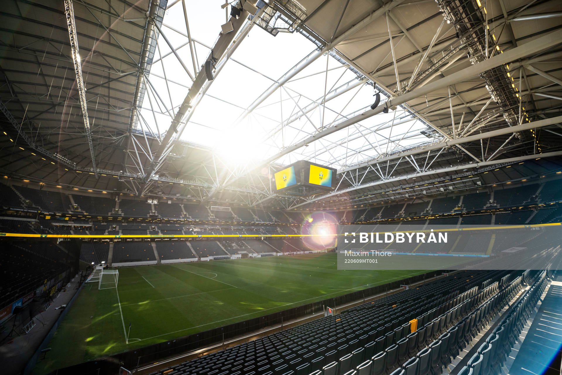 General interior view over Friends Arena