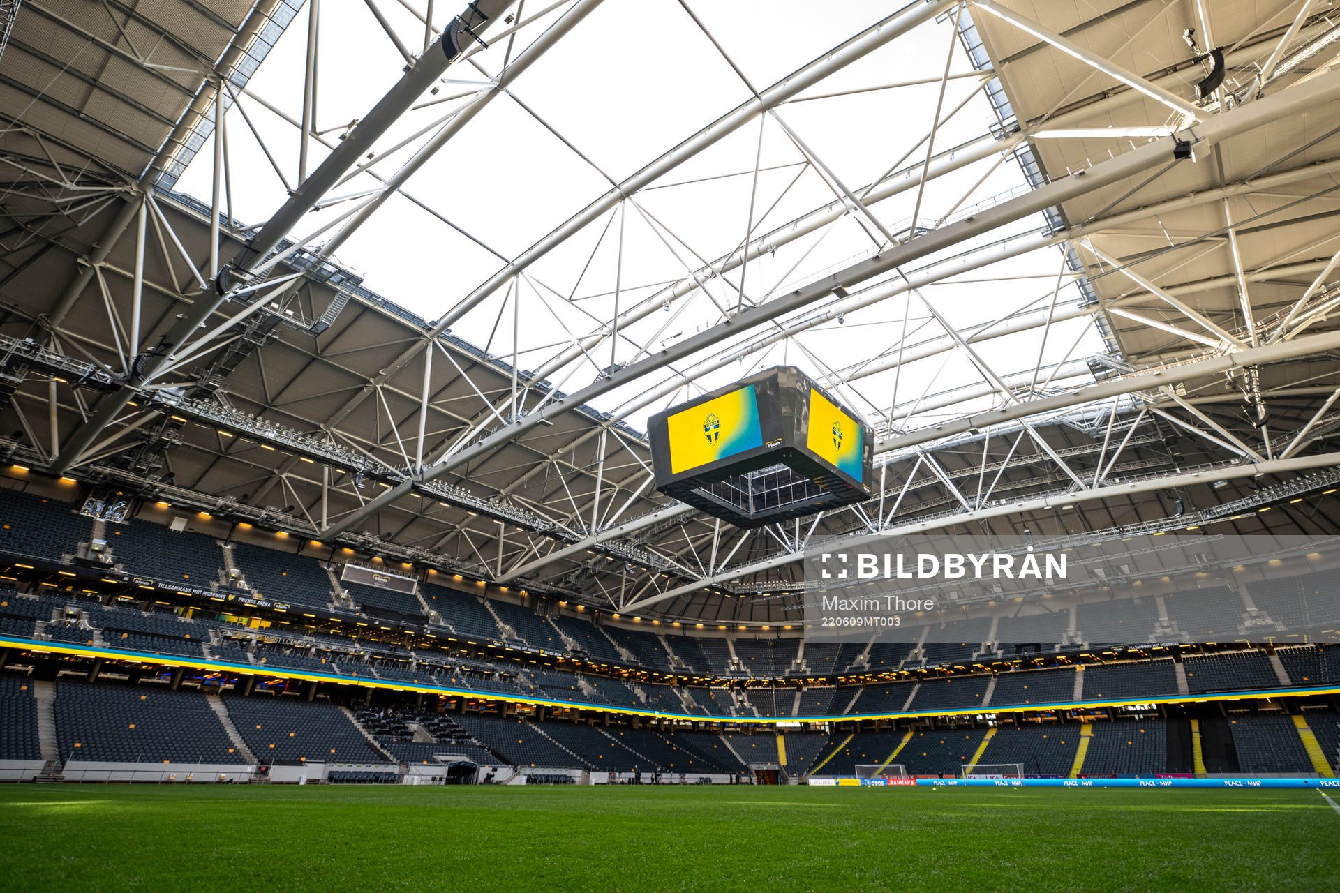 General interior view over Friends Arena ahead of the Nations League football match between Sweden and Serbia on June 9, 2022 in Stockholm. 