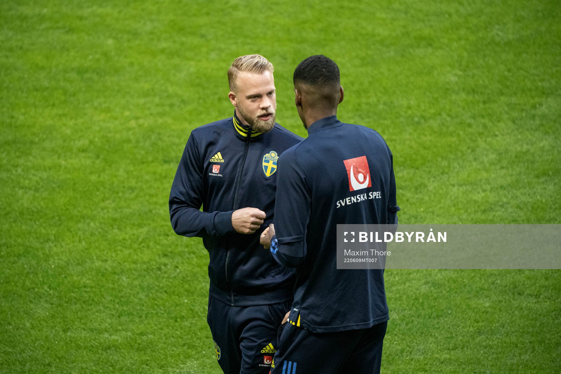 Daniel Sundgren and Alexander Isak of Sweden