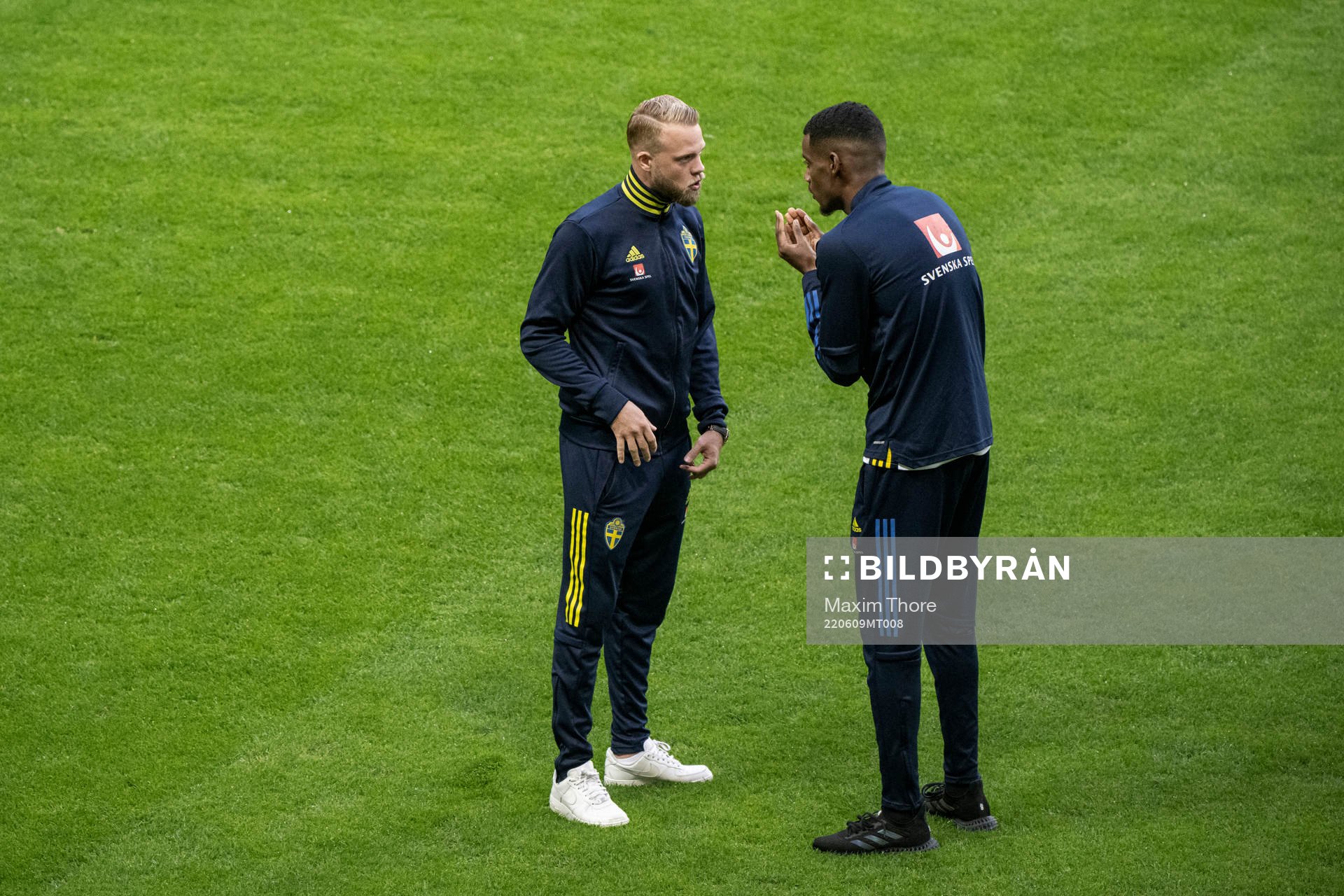 Daniel Sundgren and Alexander Isak of Sweden