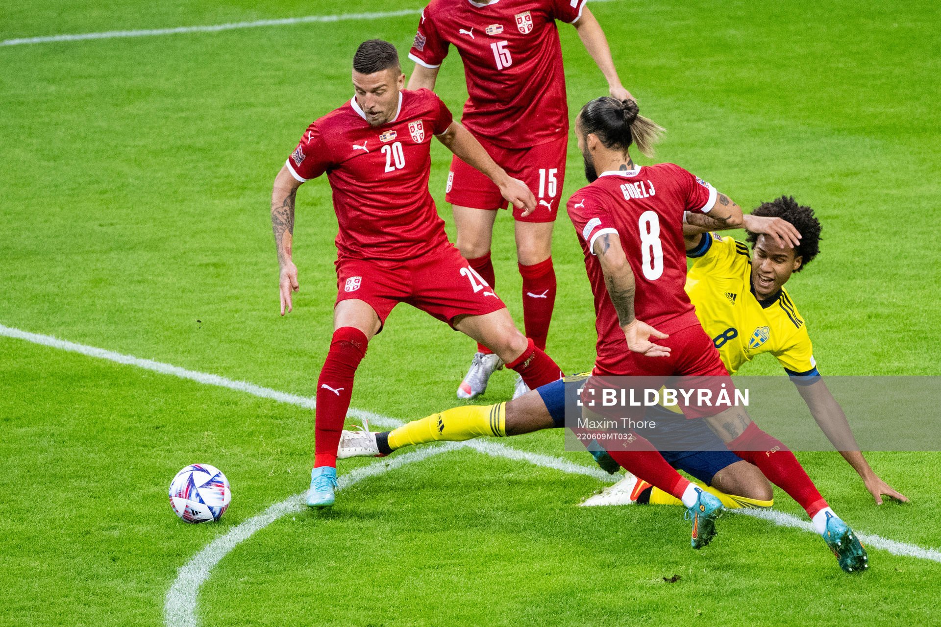 Sergej Milinkovic-Savic, Milos Veljkovic of Serbia and Jens