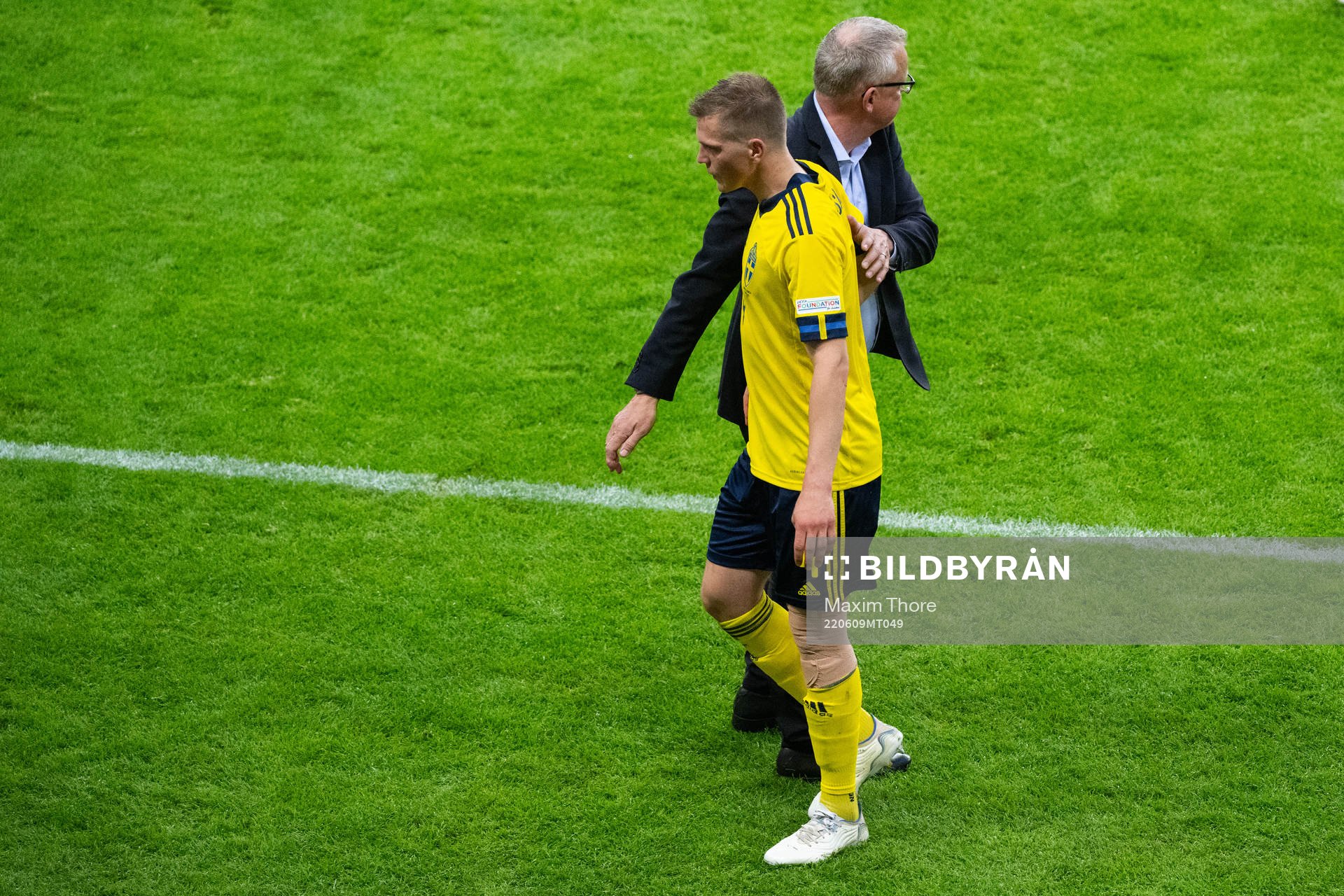 Joakim Nilsson of Sweden in pain