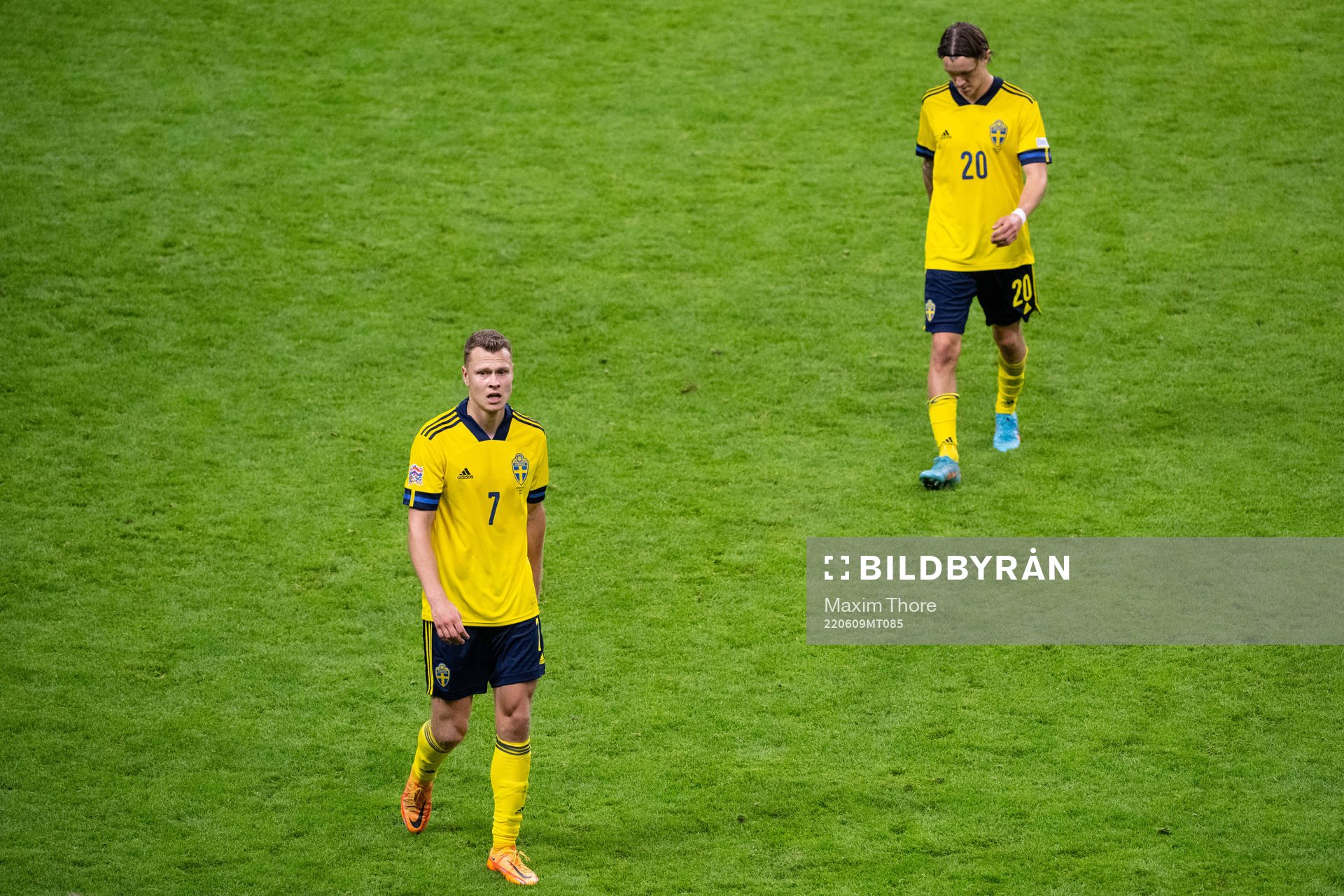 Viktor Claesson and Kristoffer Olsson look dejected