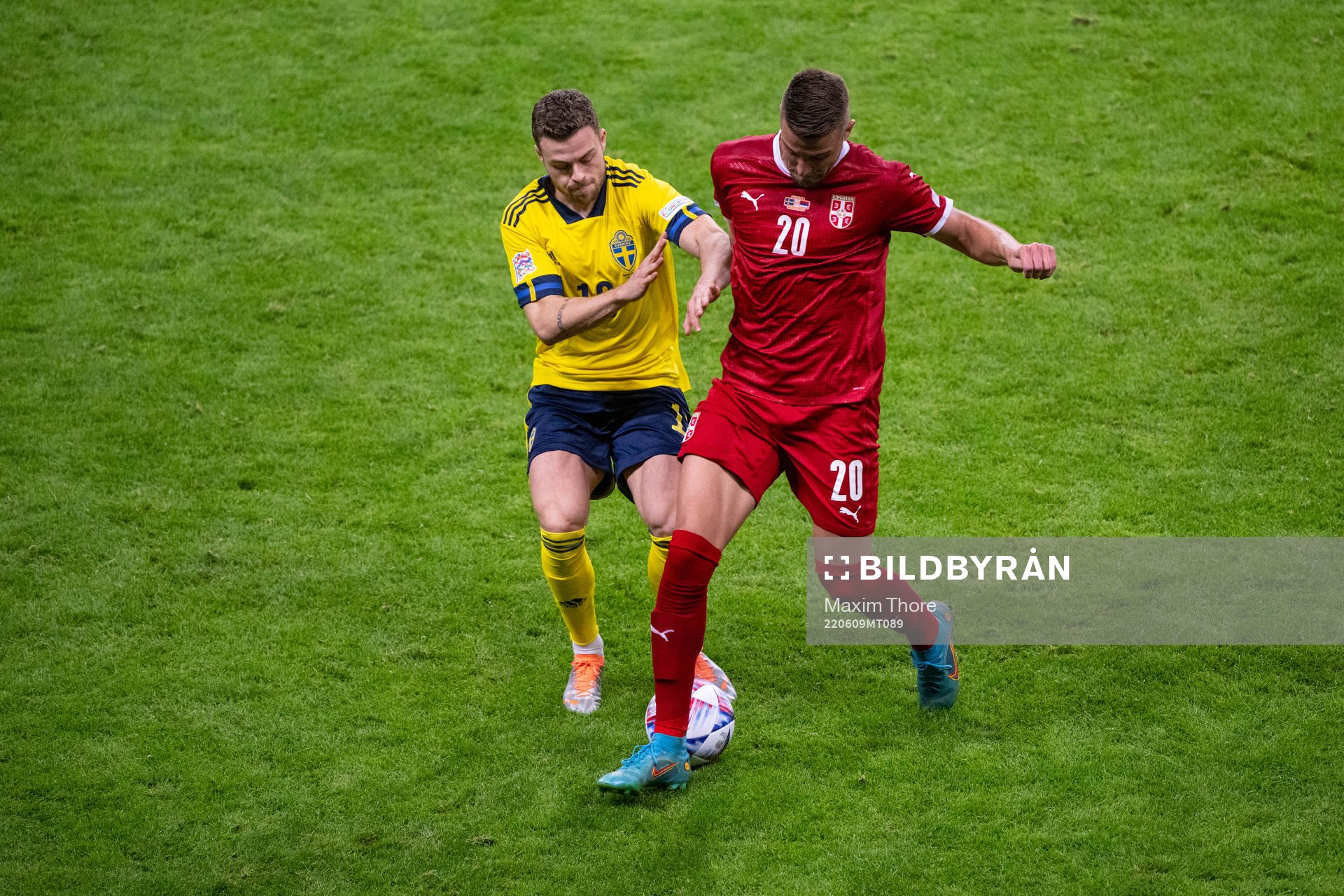Gabriel Gudmundsson of Sweden and Sergej Milinkovic-Savic