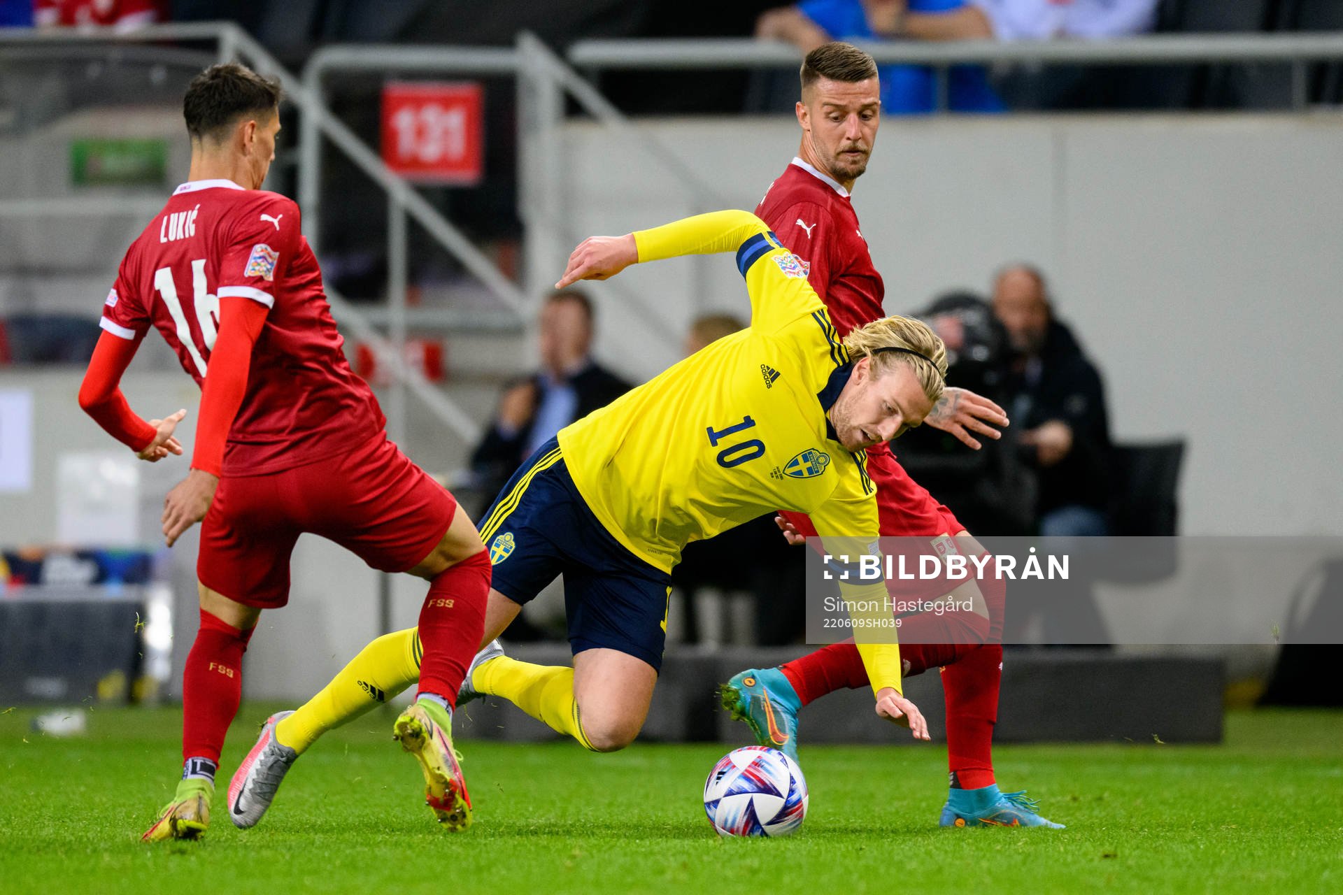 Sasa Lukic and Sergej Milinkovic-Savic of Serbia against