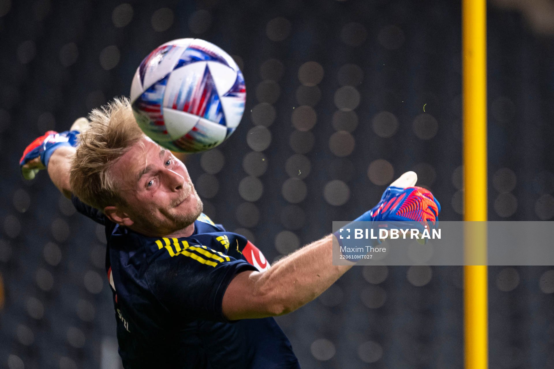 Goalkeeper Jacob Rinne of the Swedish national football team