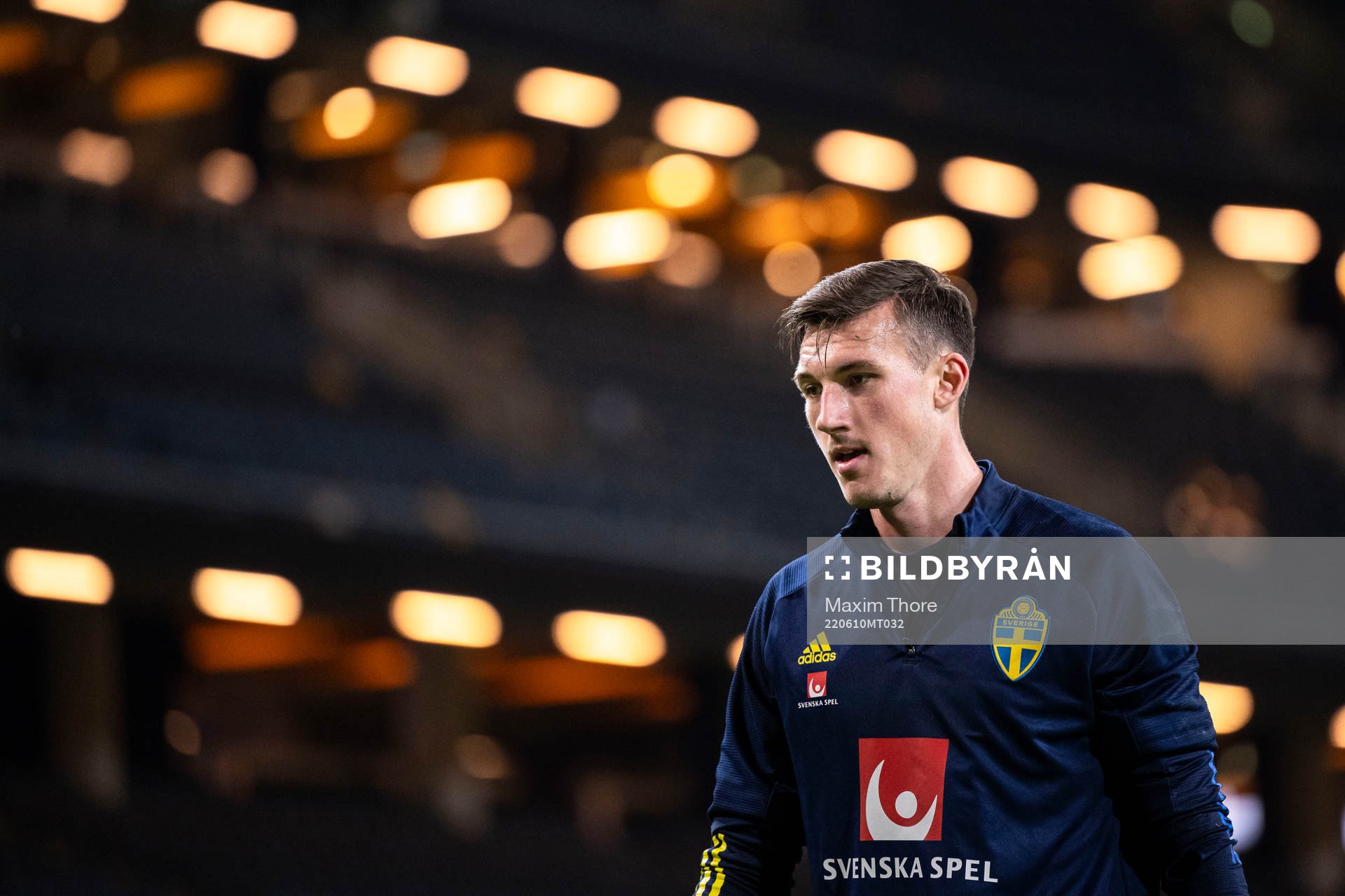 Goalkeeper Andreas Linde of the Swedish national football
