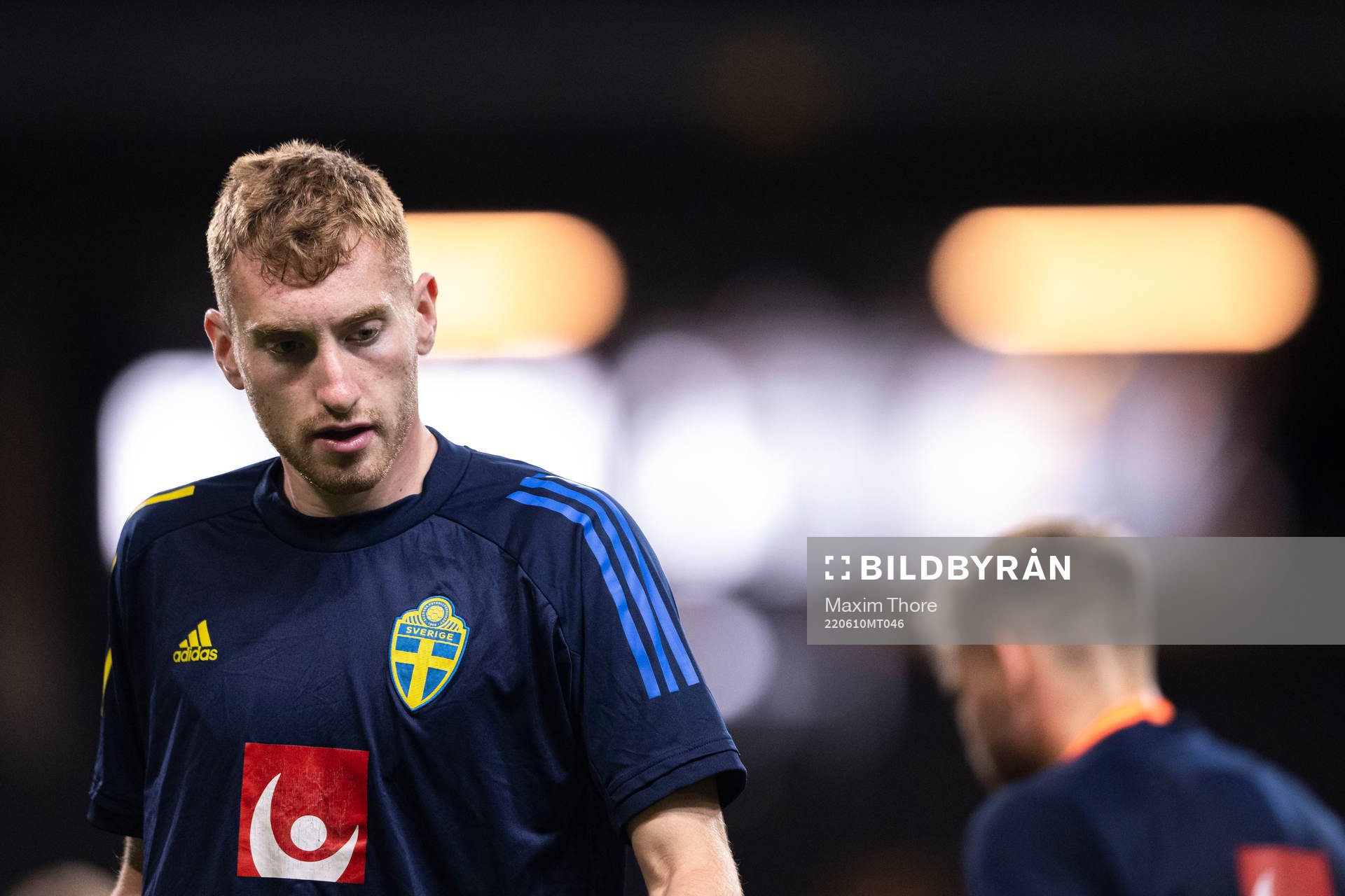 Dejan Kulusevski of the Swedish national football team during a training session on June 10, 2022 in Stockholm. 
