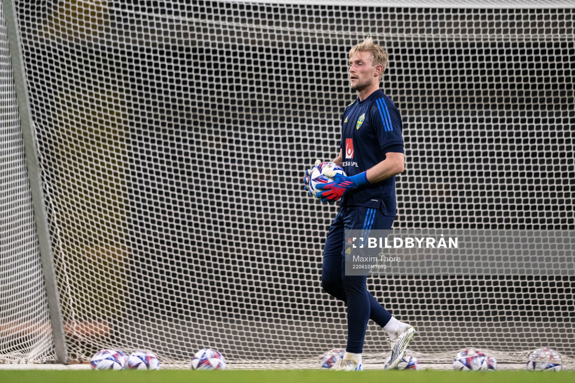 Goalkeeper Jacob Rinne of the Swedish national football team