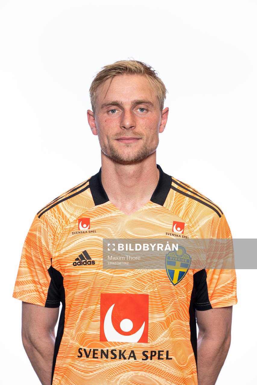 Goalkeeper Jacob Rinne of the Swedish national football