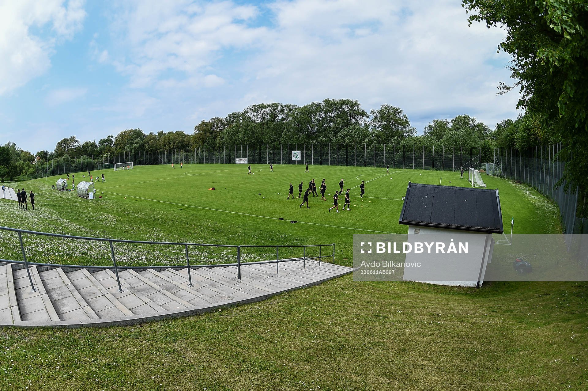 Husiegårds IP inför fotbollsmatchen i Div 4, Sydvästra Skåne, Herr, mellan Husie och Bellevue den 11 juni 2022 i Malmö. 