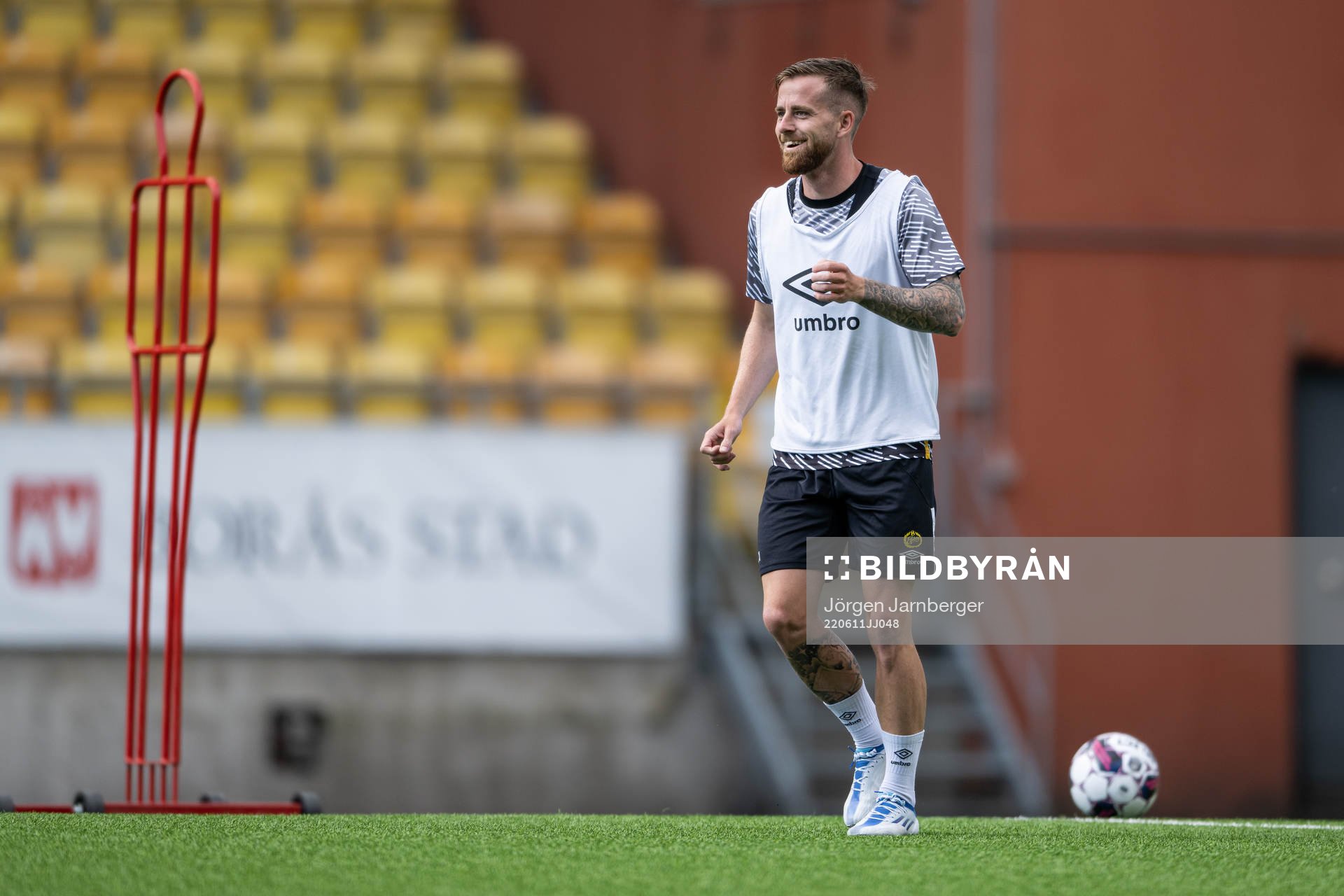 Rasmus Alm under en träning med Elfsborg den 11 juni 2022 i Borås. 