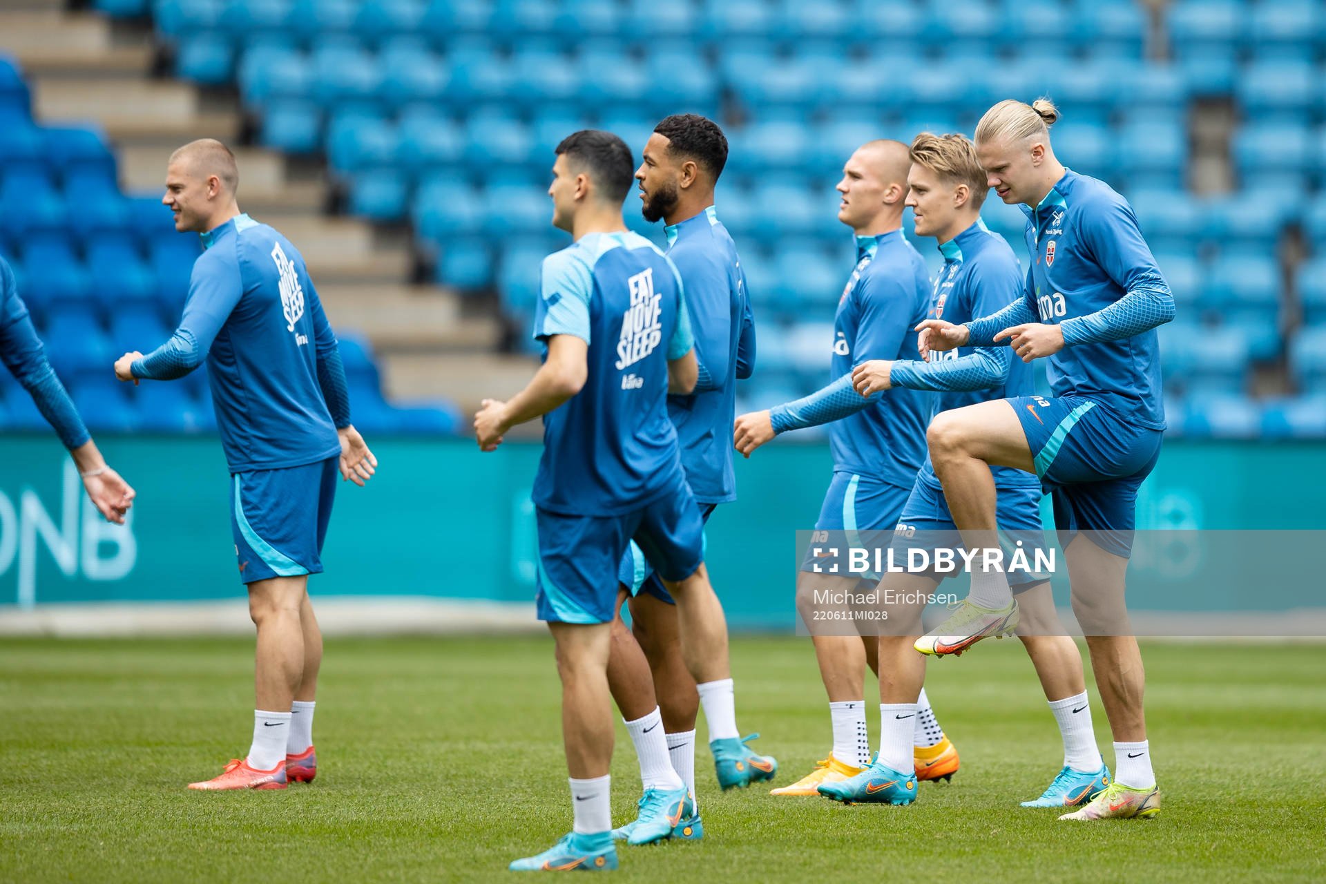 Martin Ødegaard and Erling Braut Haaland of the Norwegian