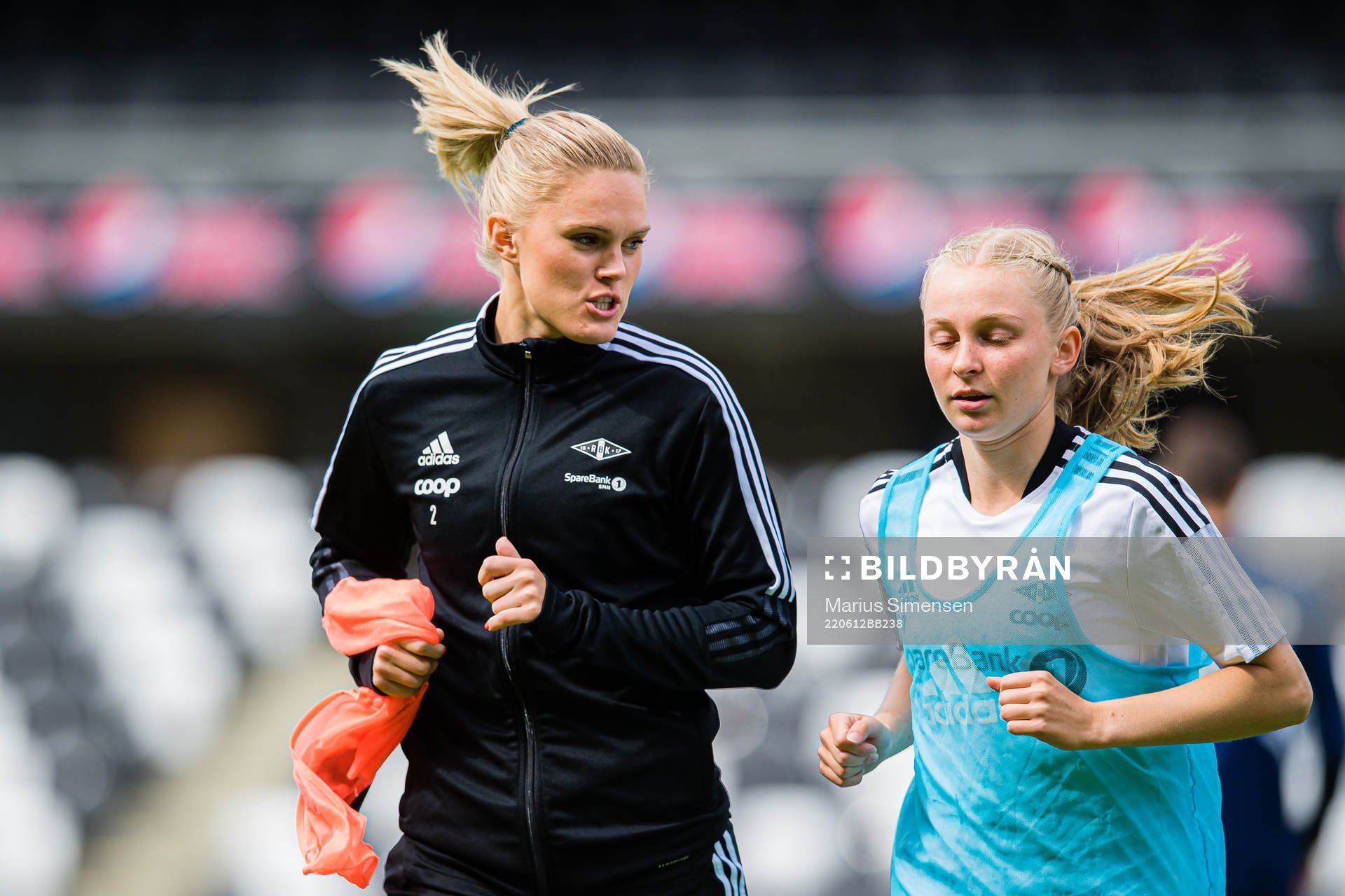Kristine Bjørdal Leine of Rosenborg warms up