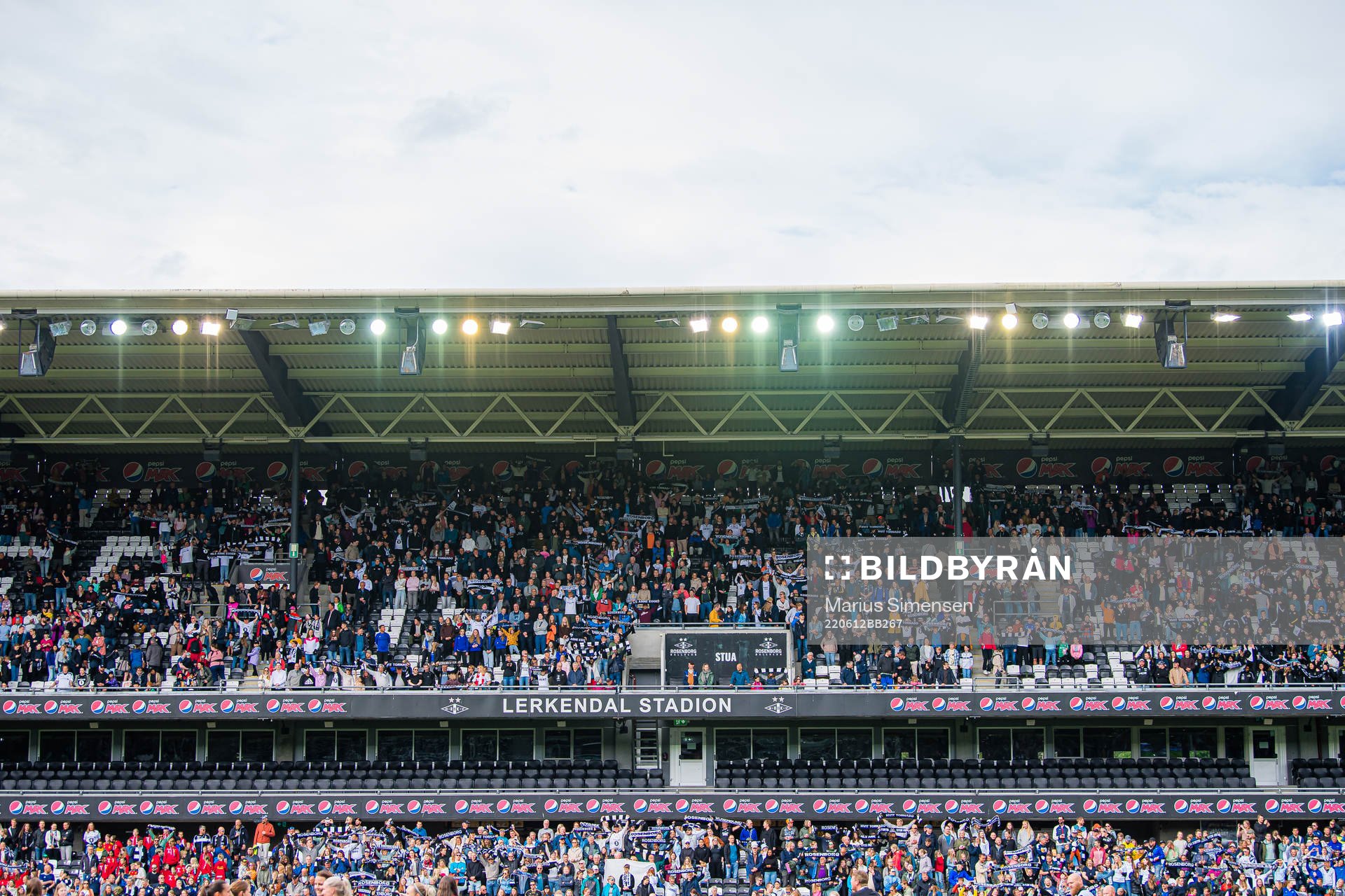 Spectators in the stands at Lerkendal Stadion