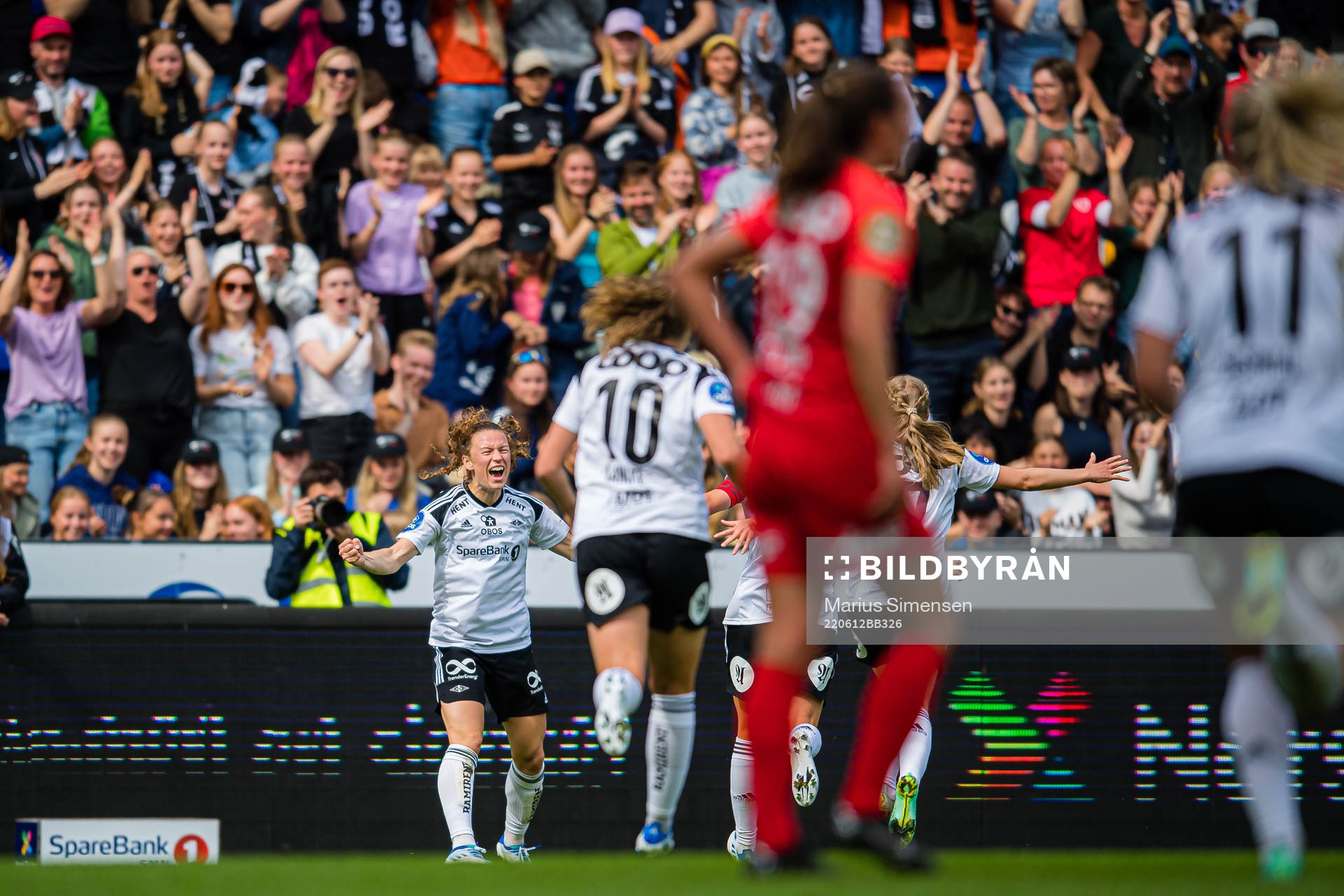 Synne Skinnes Hansen of Rosenborg celebrates